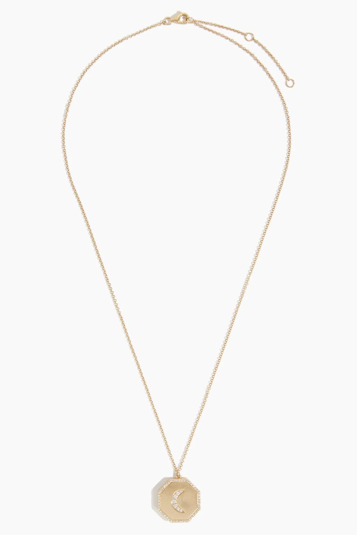 Crescent Moon Locket Necklace in 14k Yellow Gold - Image 3