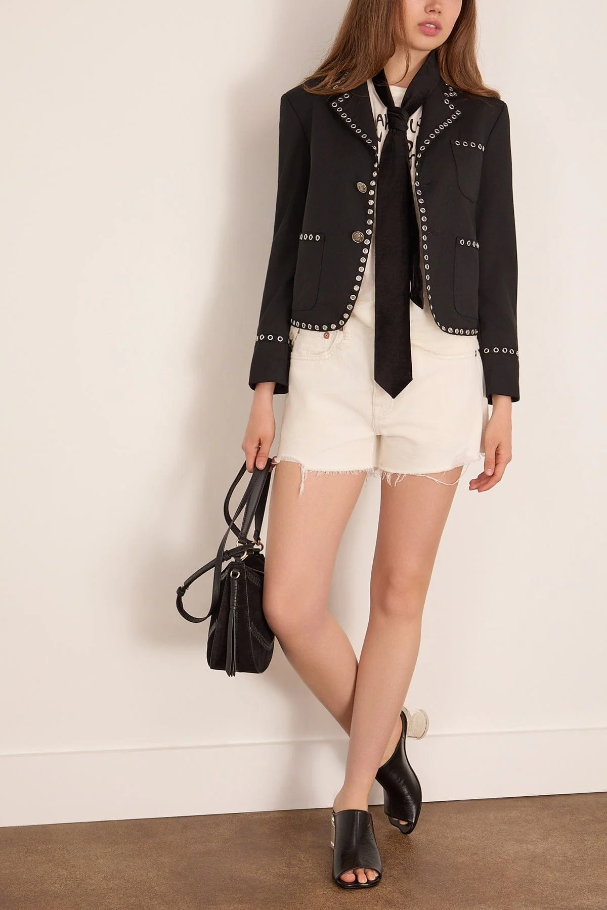 Cropped Blazer in Black - Image 2