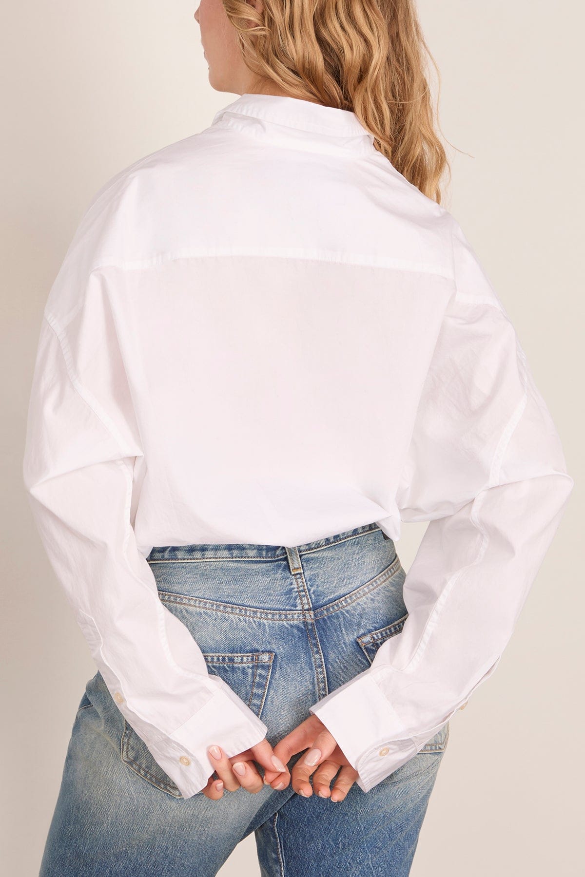 Crossover Bubble Shirt in White - Image 4