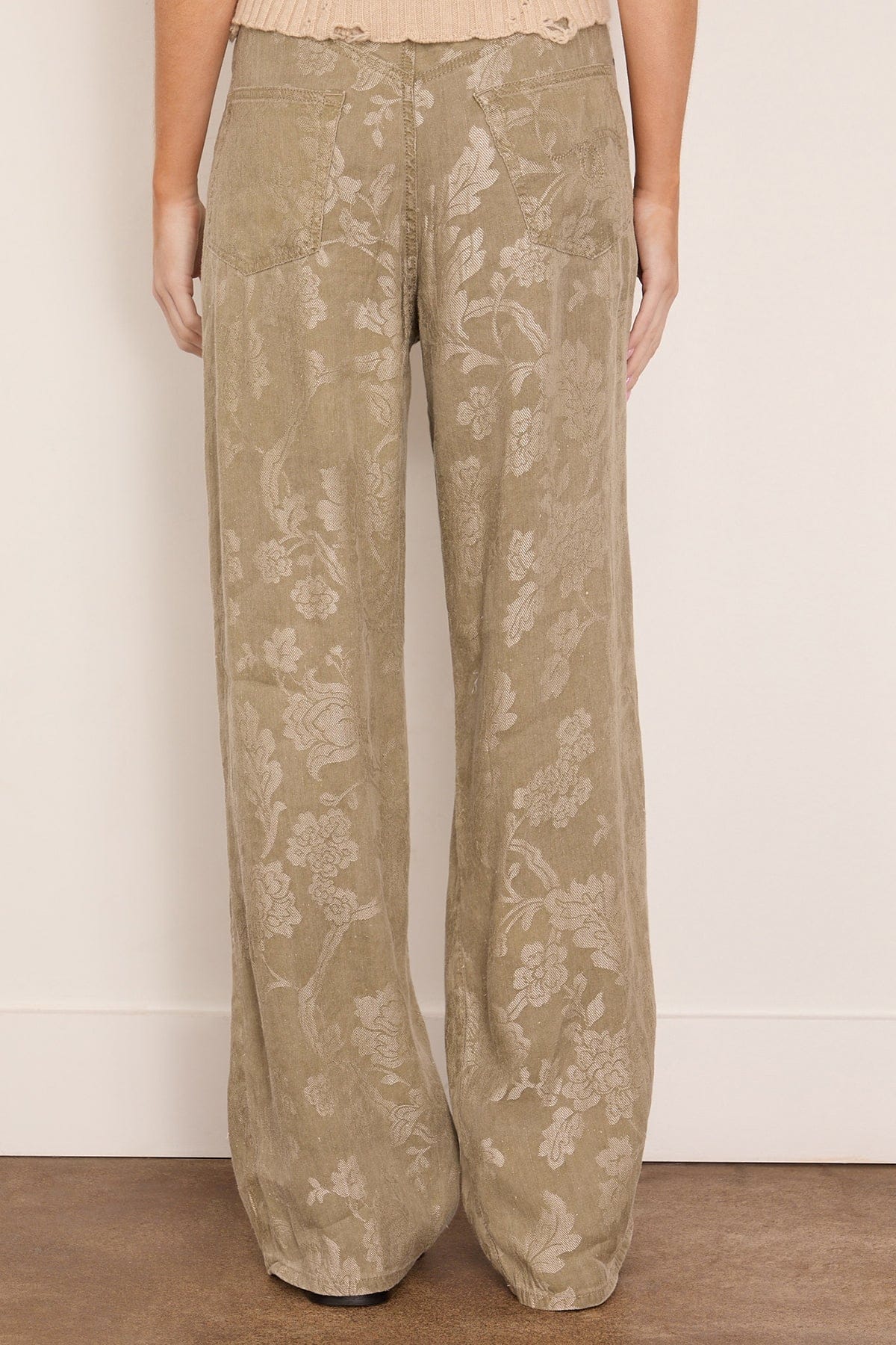 Damon Pleated Trouser in Olive Floral - Image 4