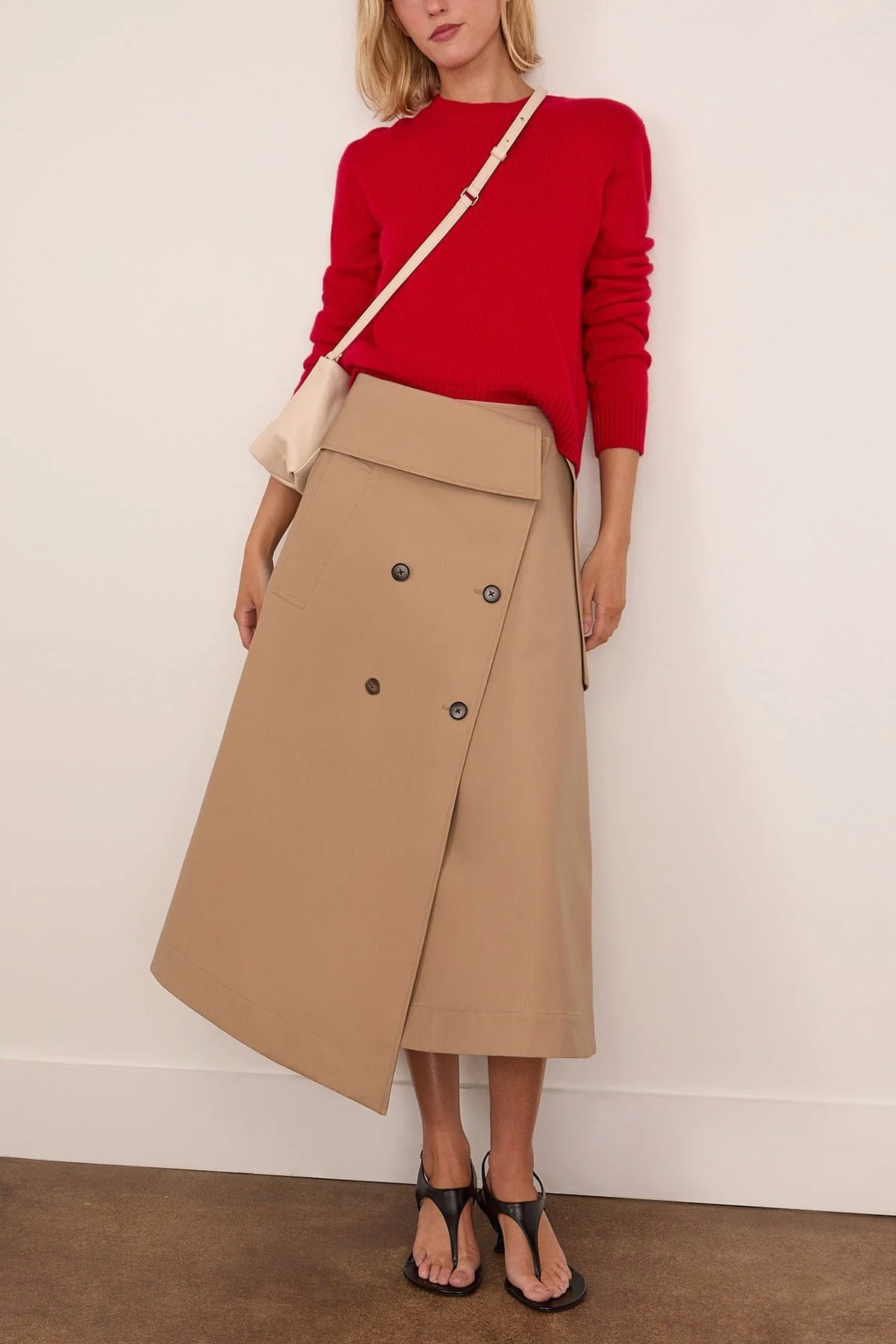 Deconstructed Trench Skirt in Sand - Image 2