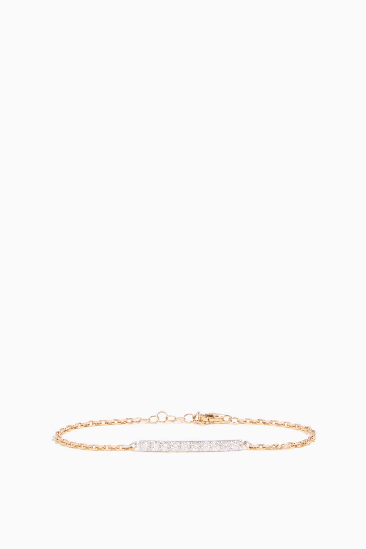 Diamond Bar Chain Bracelet in 14k Yellow Gold