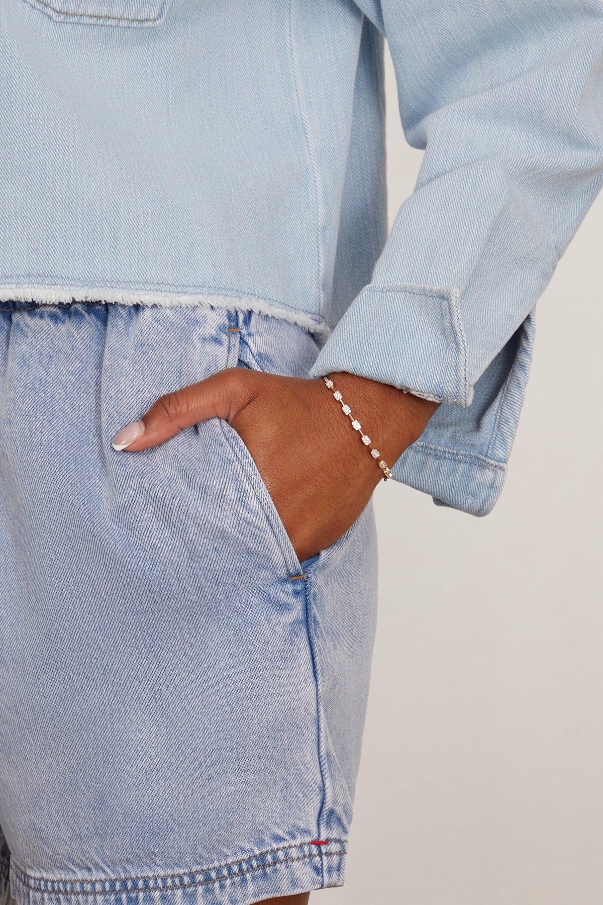 Diamond Block Station Bangle in 14k Yellow Gold - Image 2