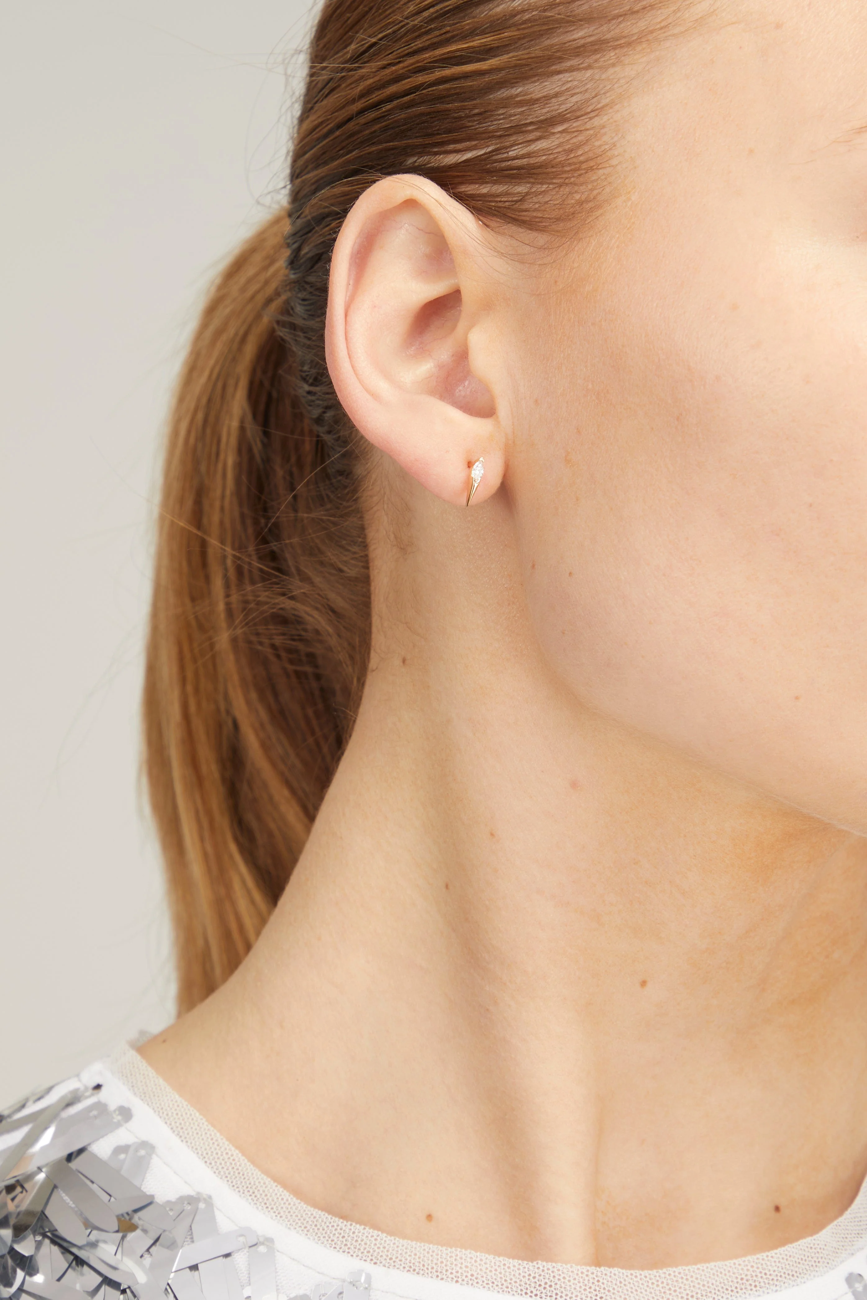 Diamond Dagger Single Stud in 14k Yellow Gold - Image 2