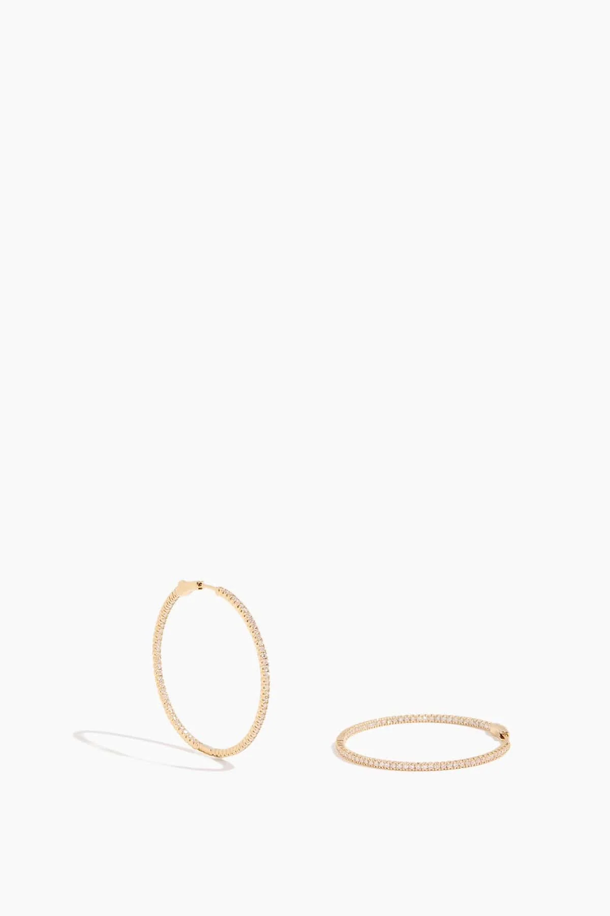 Diamond Hoops in 14k Yellow Gold