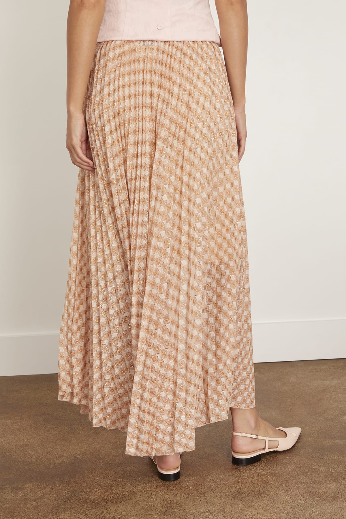 Diamond Jersey Plisse Skirt in Alba - Image 4