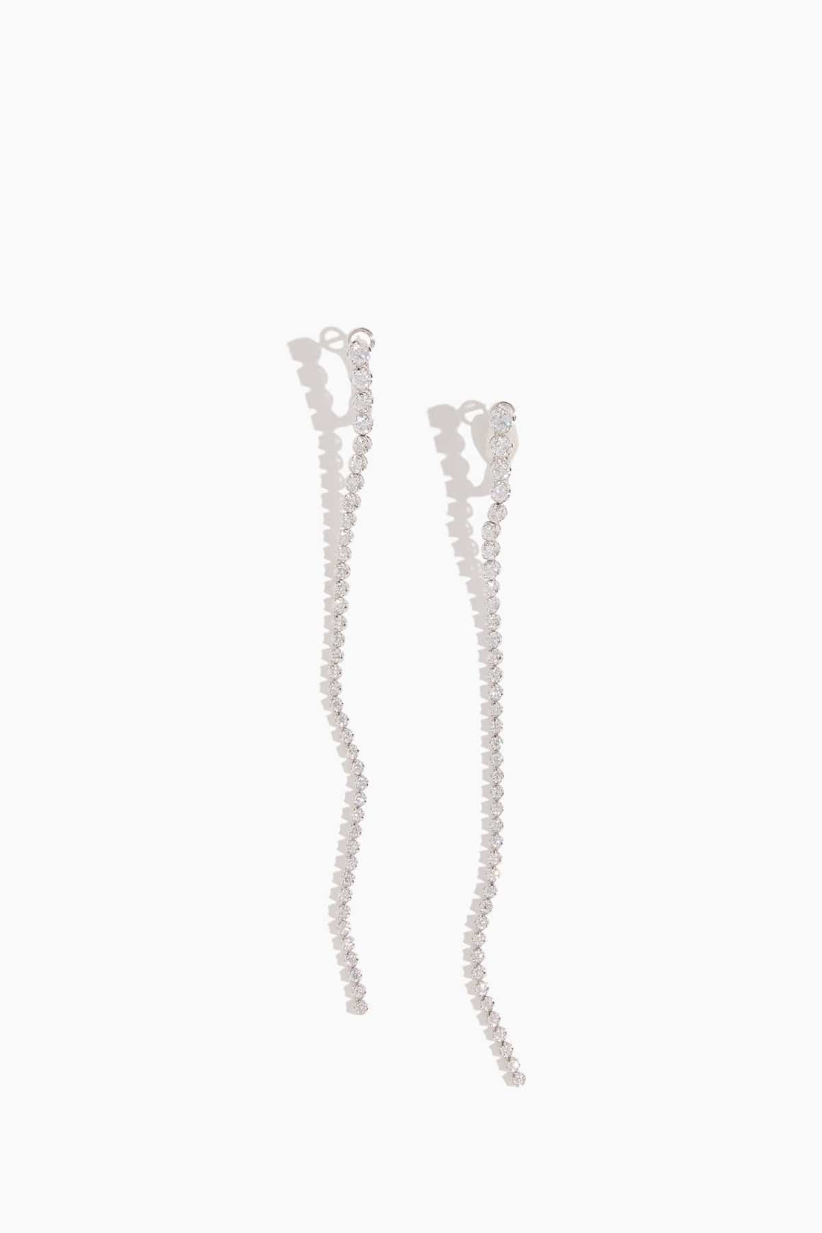 Diamond Shoulder Duster Earrings in 18k White Gold