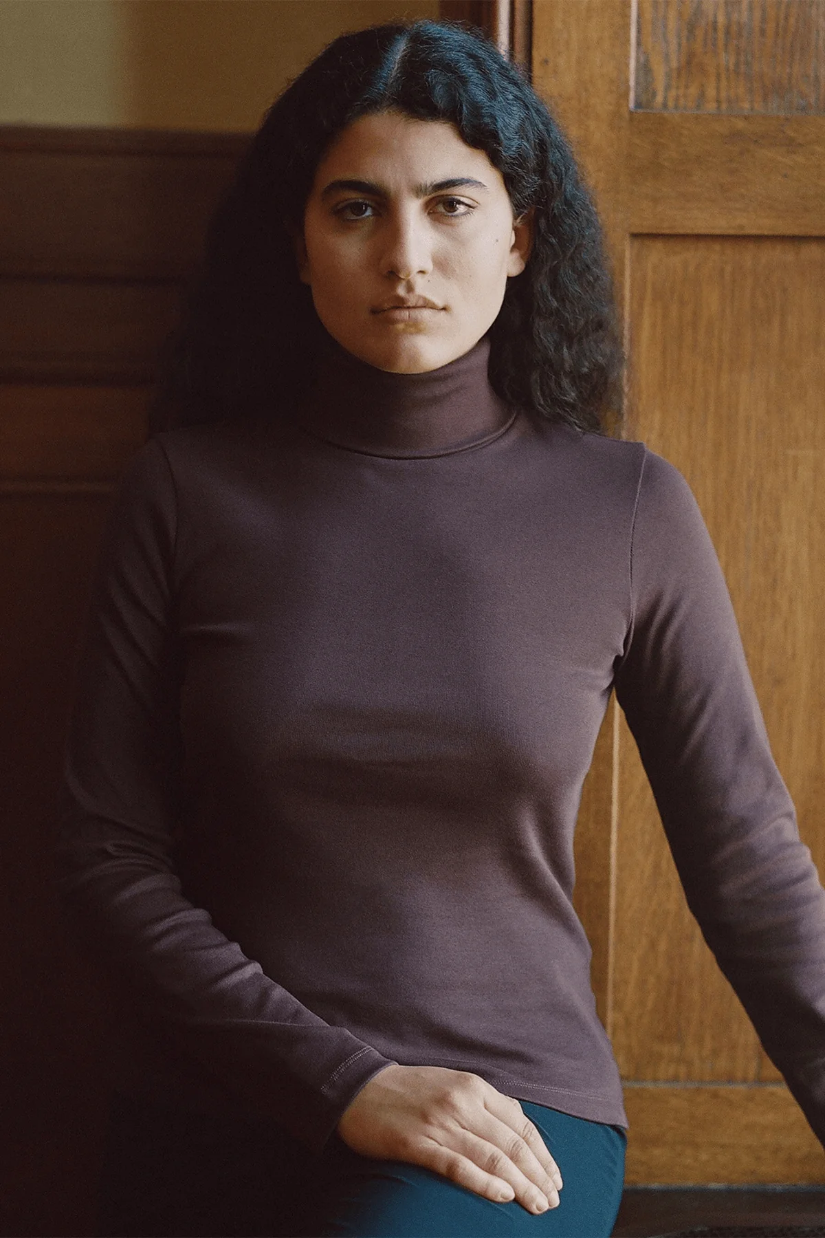 Dinah Turtleneck in Choco Plum - Image 5