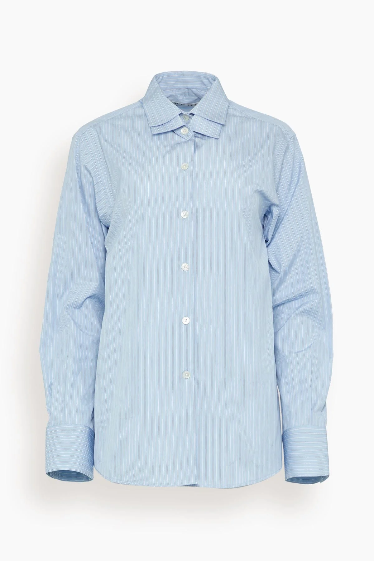 Double Collar Shirt in Blue Stripe