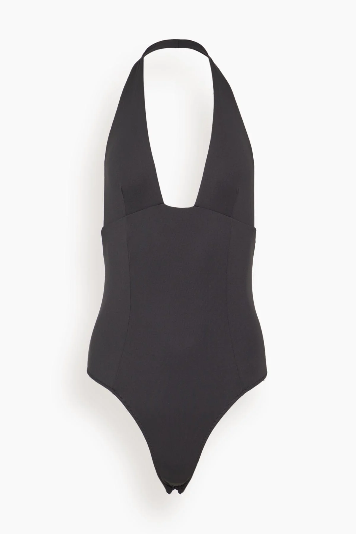 Echauffe Halter Bodysuit in Black