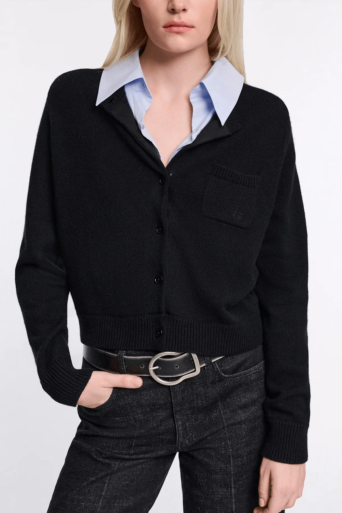 Elegant Statements Cardigan in Pure Black - Image 3