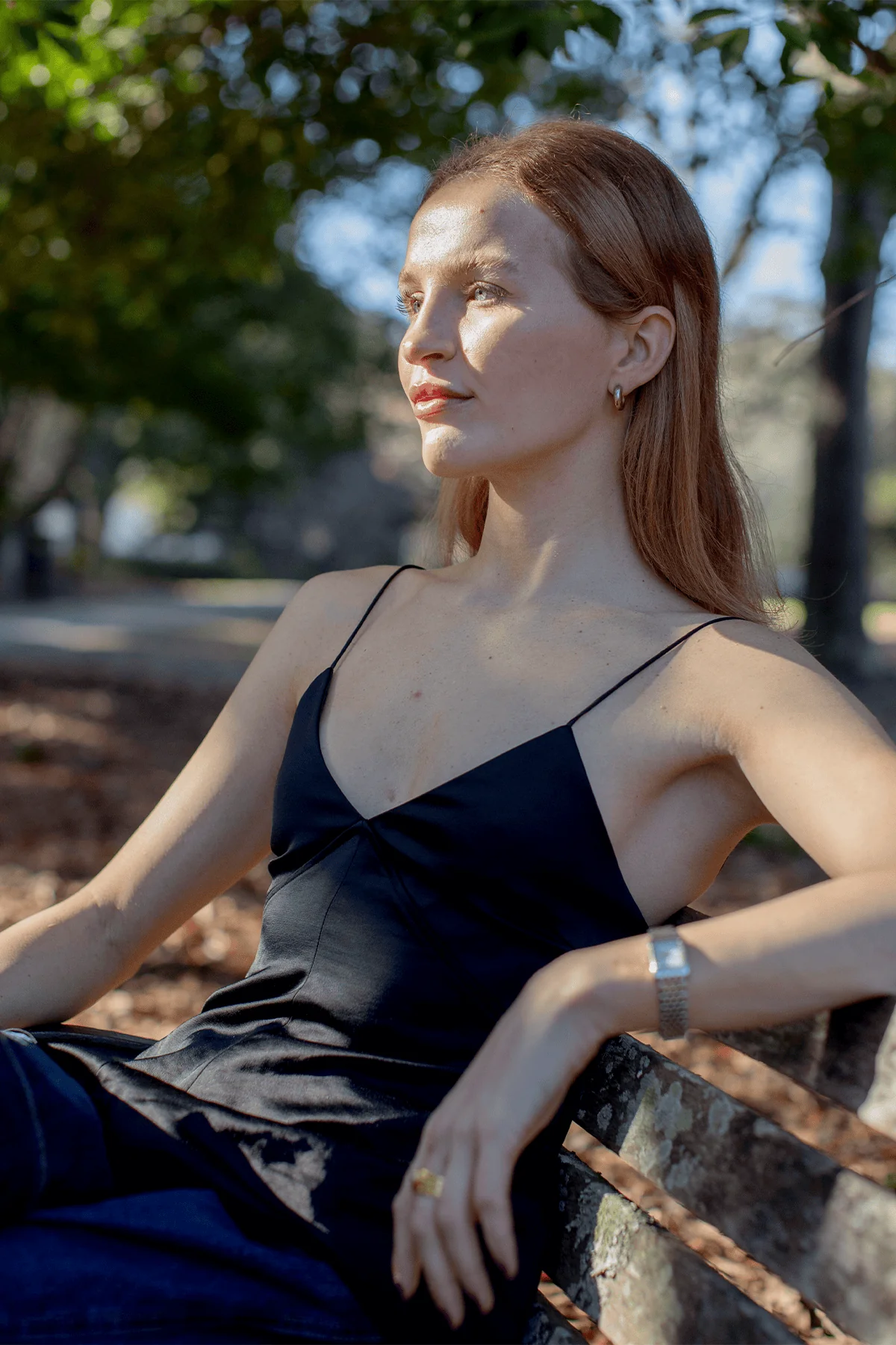 Elise Spaghetti Strap Cami in Black - Image 5