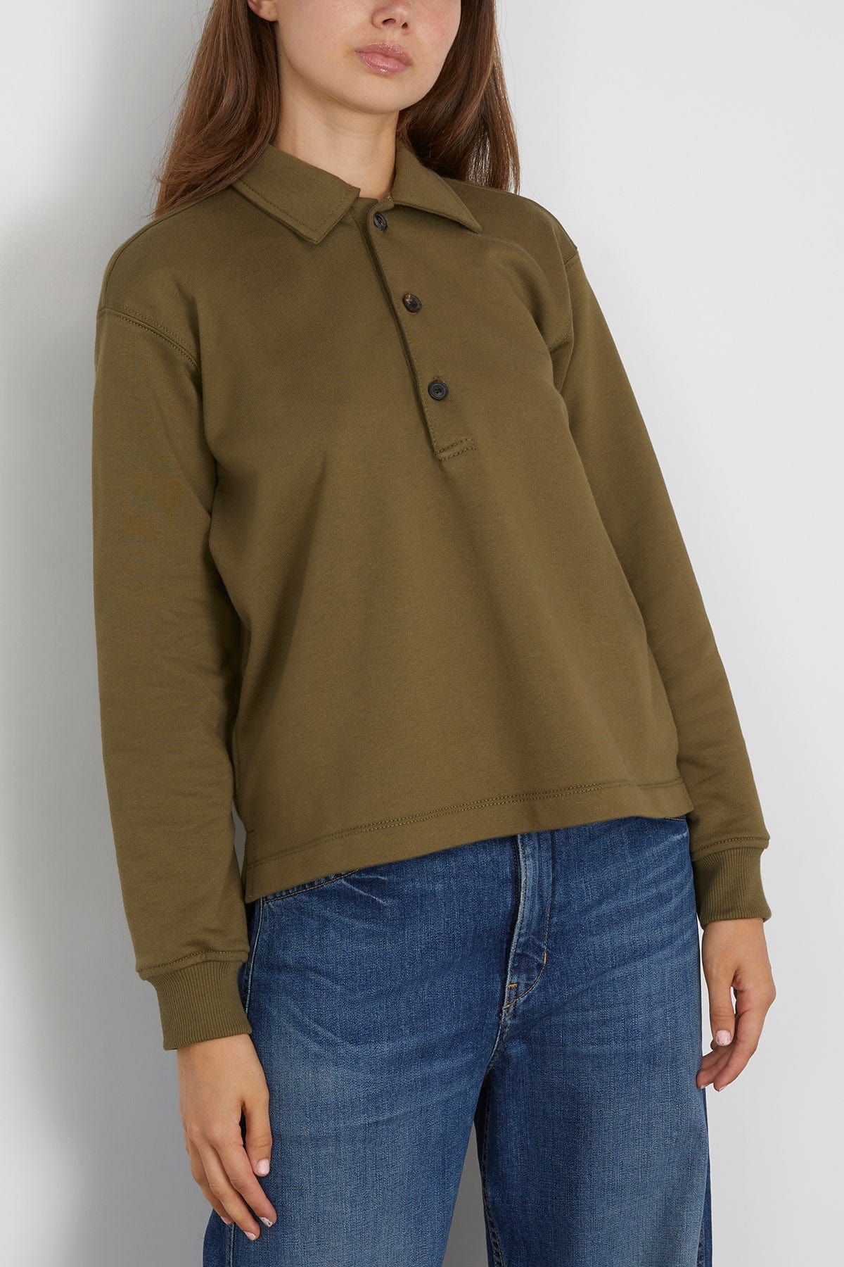 Elliot Polo Pullover in Olive - Image 3
