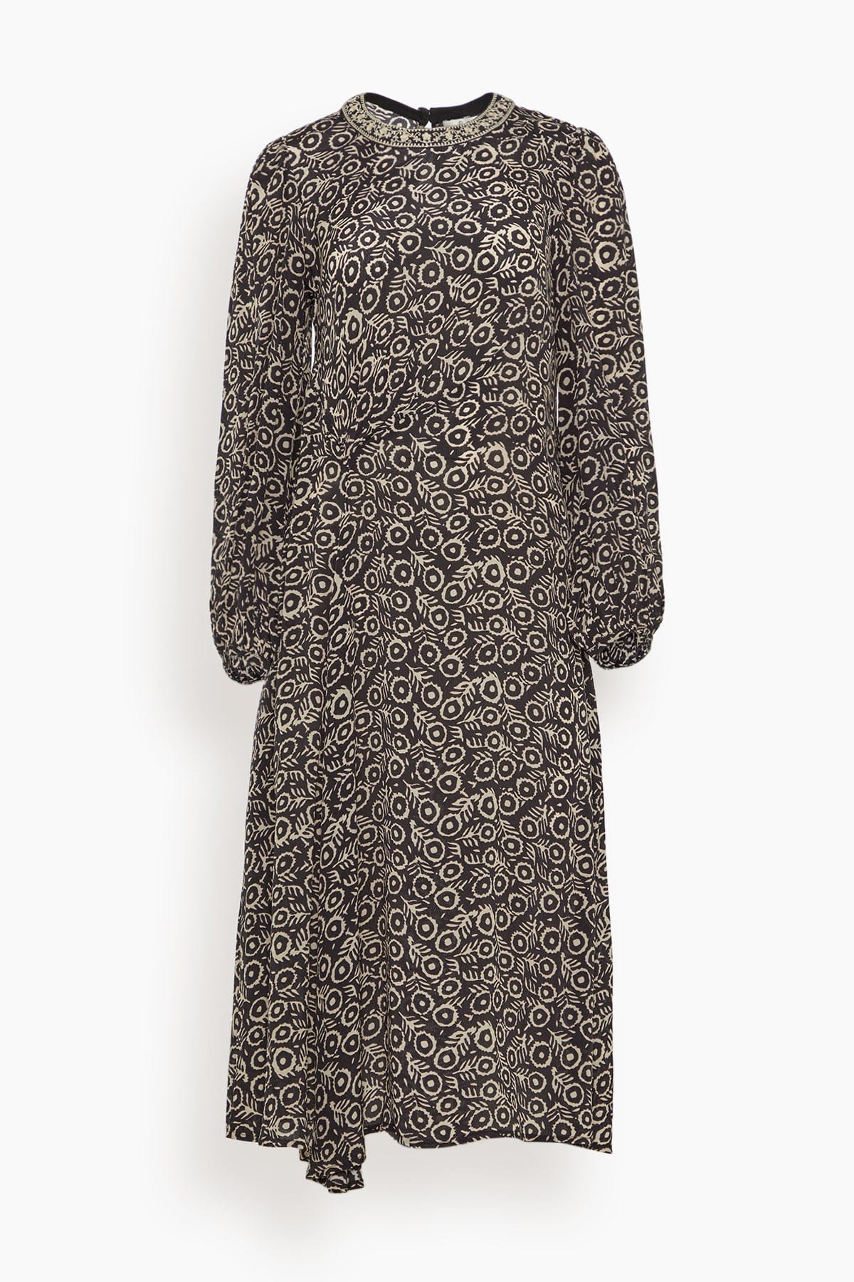 Emmeline Print Long Sleeve Midi Dress in Multi