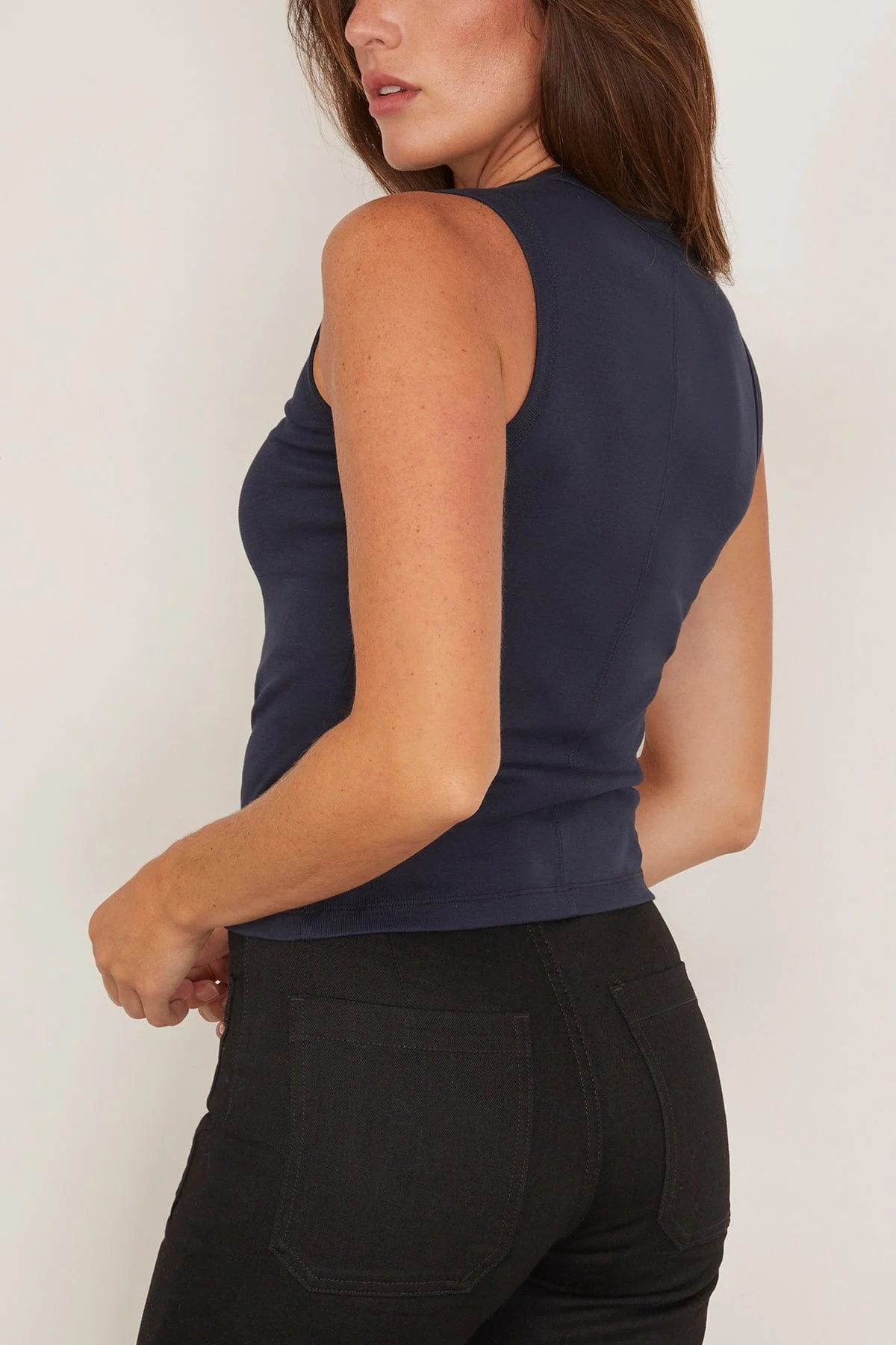 Esme Tank in Navy - Image 4