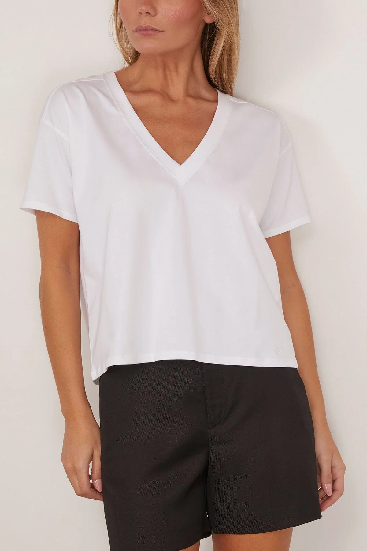 Faaa V-Neck T-Shirt in White - Image 3