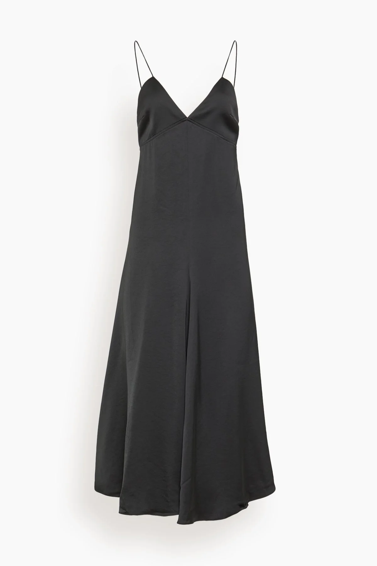 Fallon Open Back Slip Dress in Black