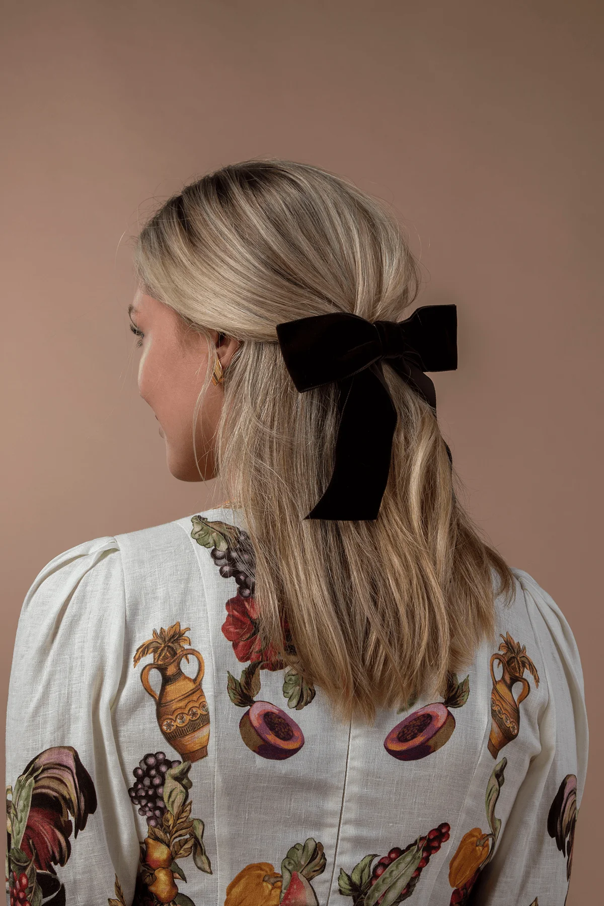 Faustine Bow in Black Velvet - Image 3