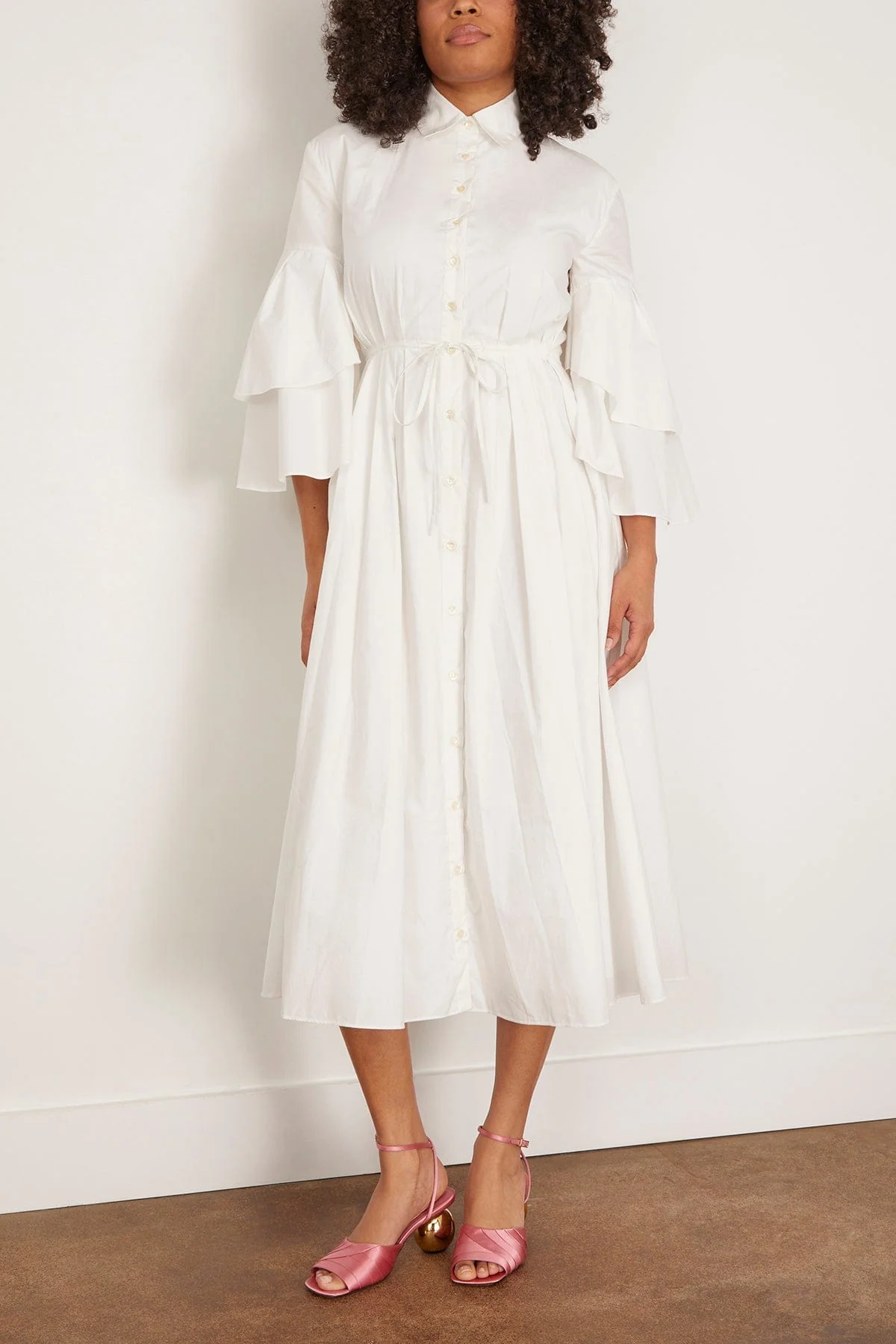 Fiesta Shirt Dress in White - Image 3