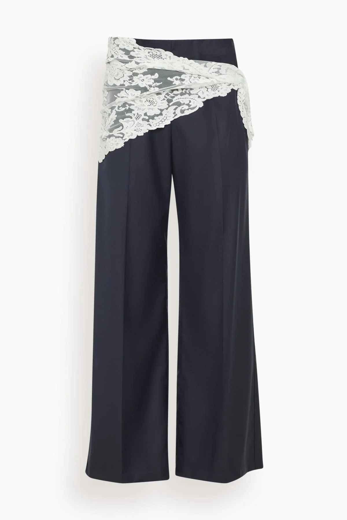Fiora Tropical Wool Pants in Navy
