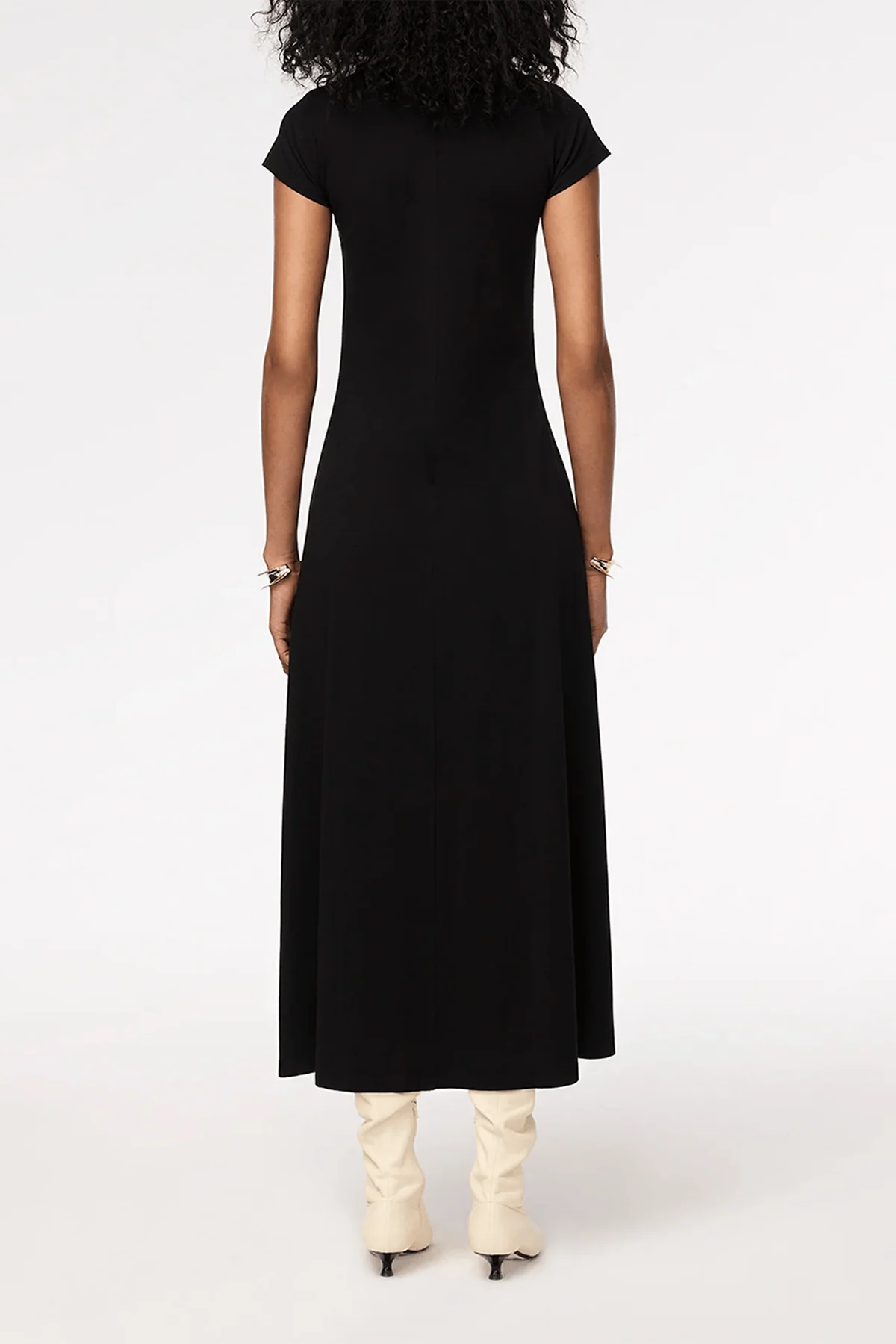 Fitted Tee Dress in Black - Image 4