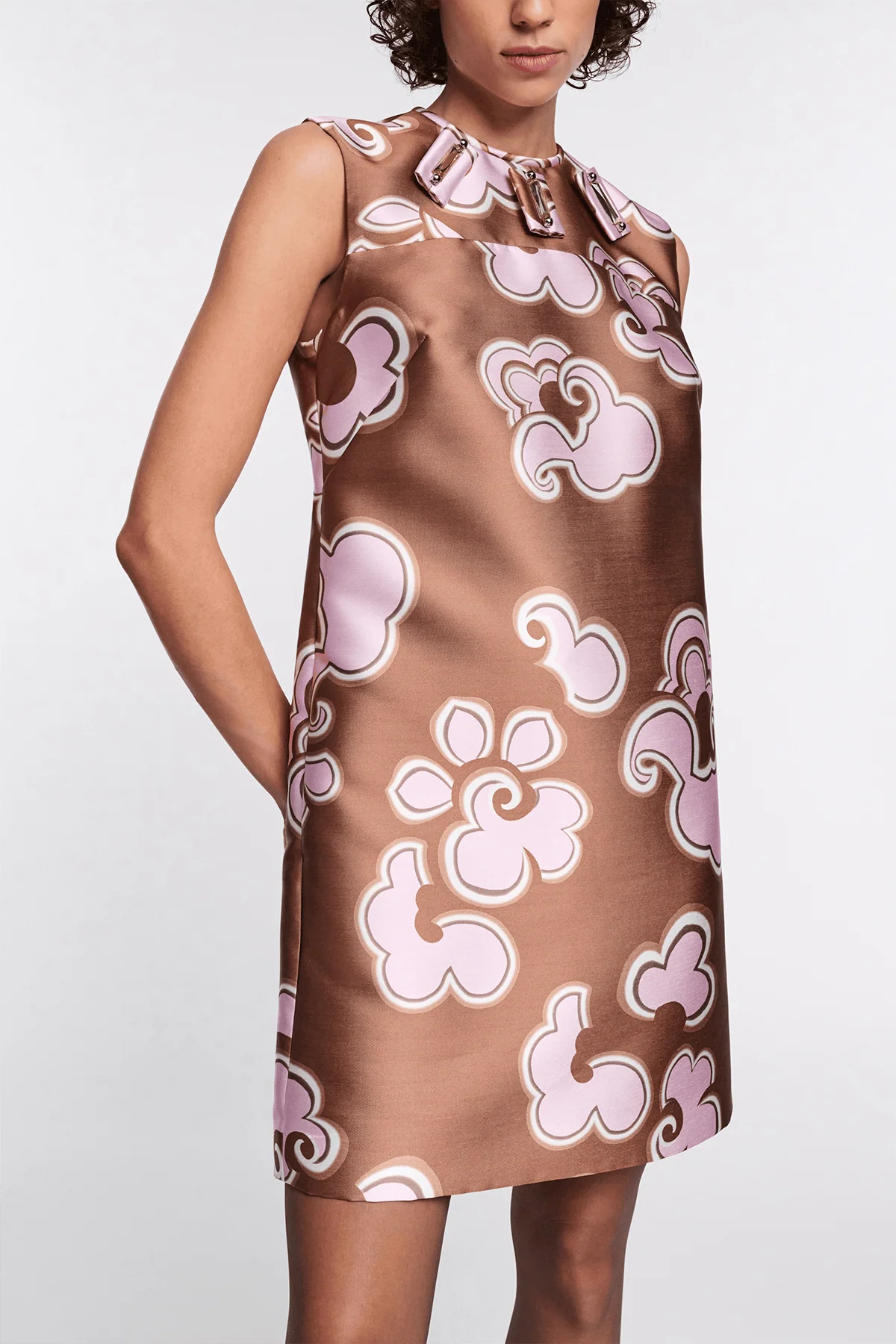 Floral Statement Dress in Caramello Rose - Image 3