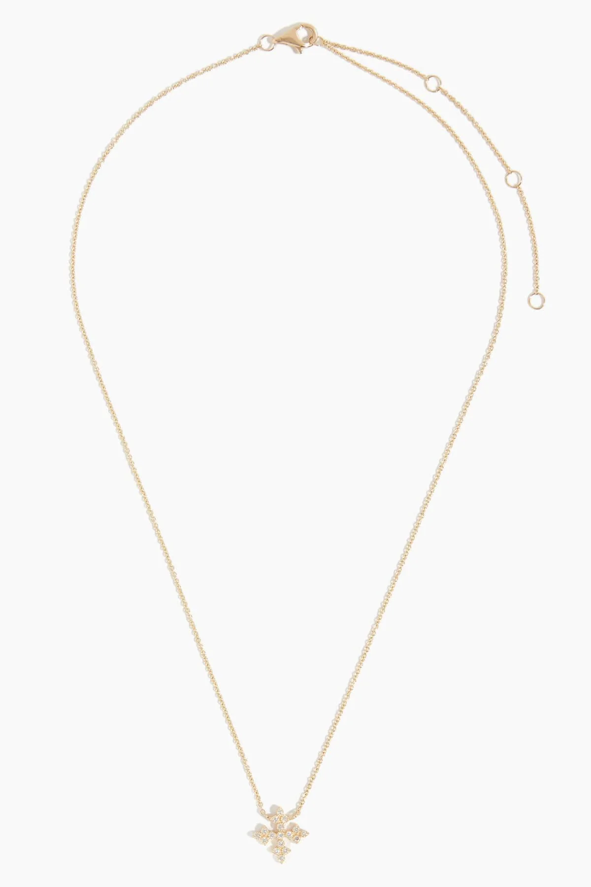 Florence Cross Necklace in 14k Yellow Gold - Image 3