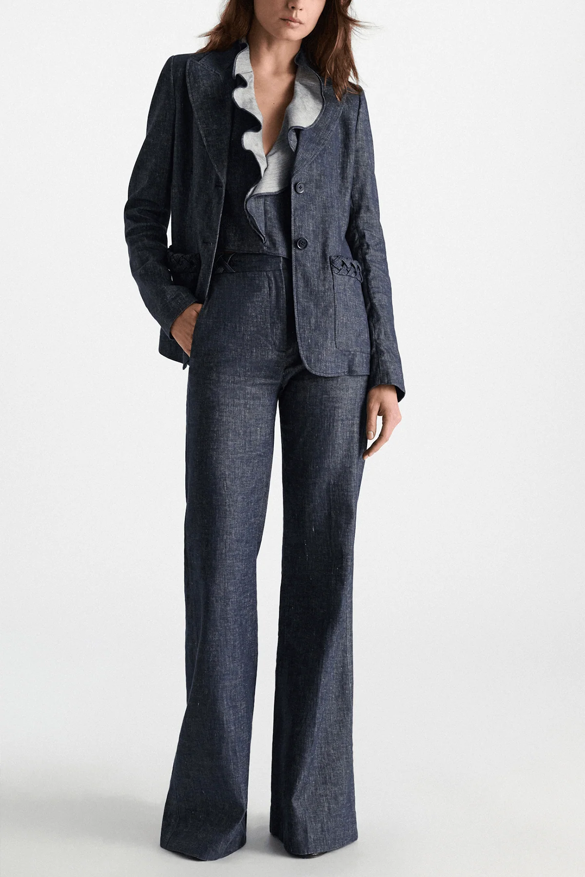 Fluid Denim Top in Denim Blue - Image 2