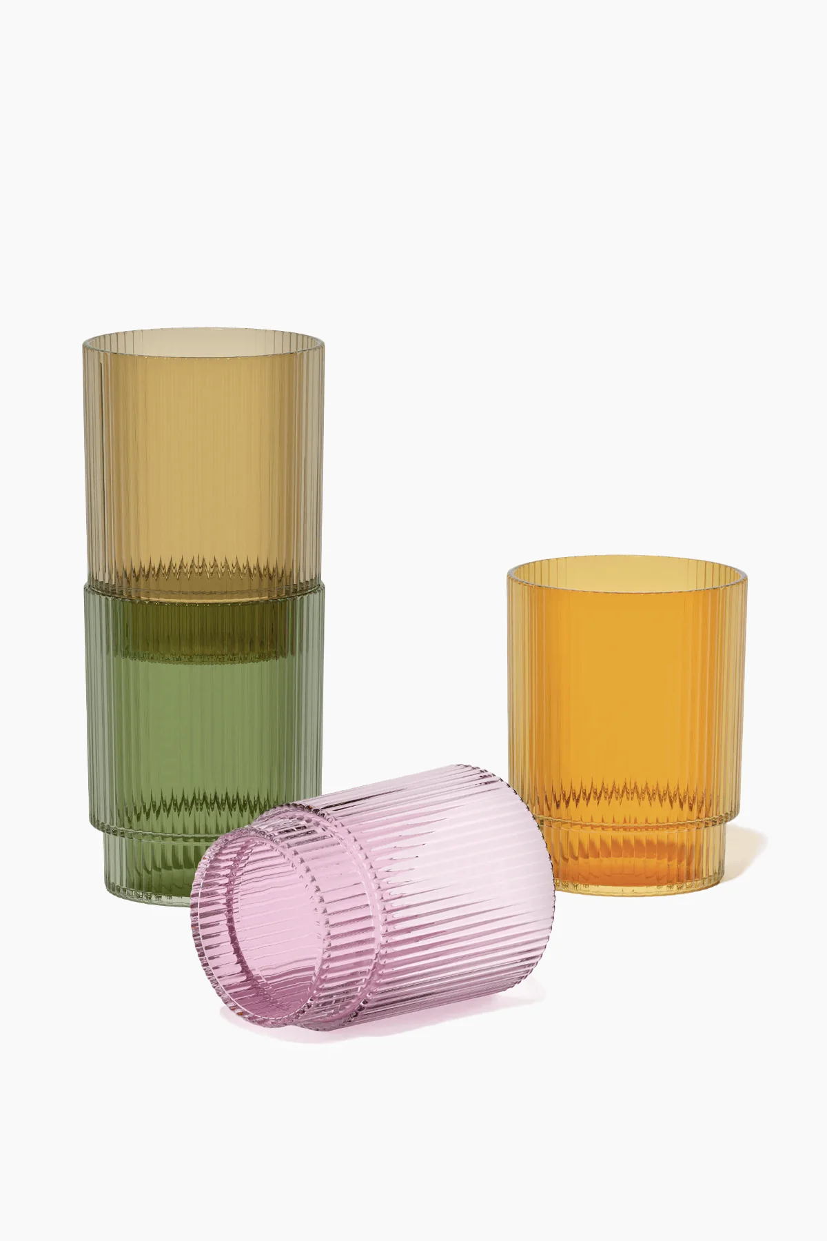 Fluted Tumbler - Set of 4 Mixed Colors
