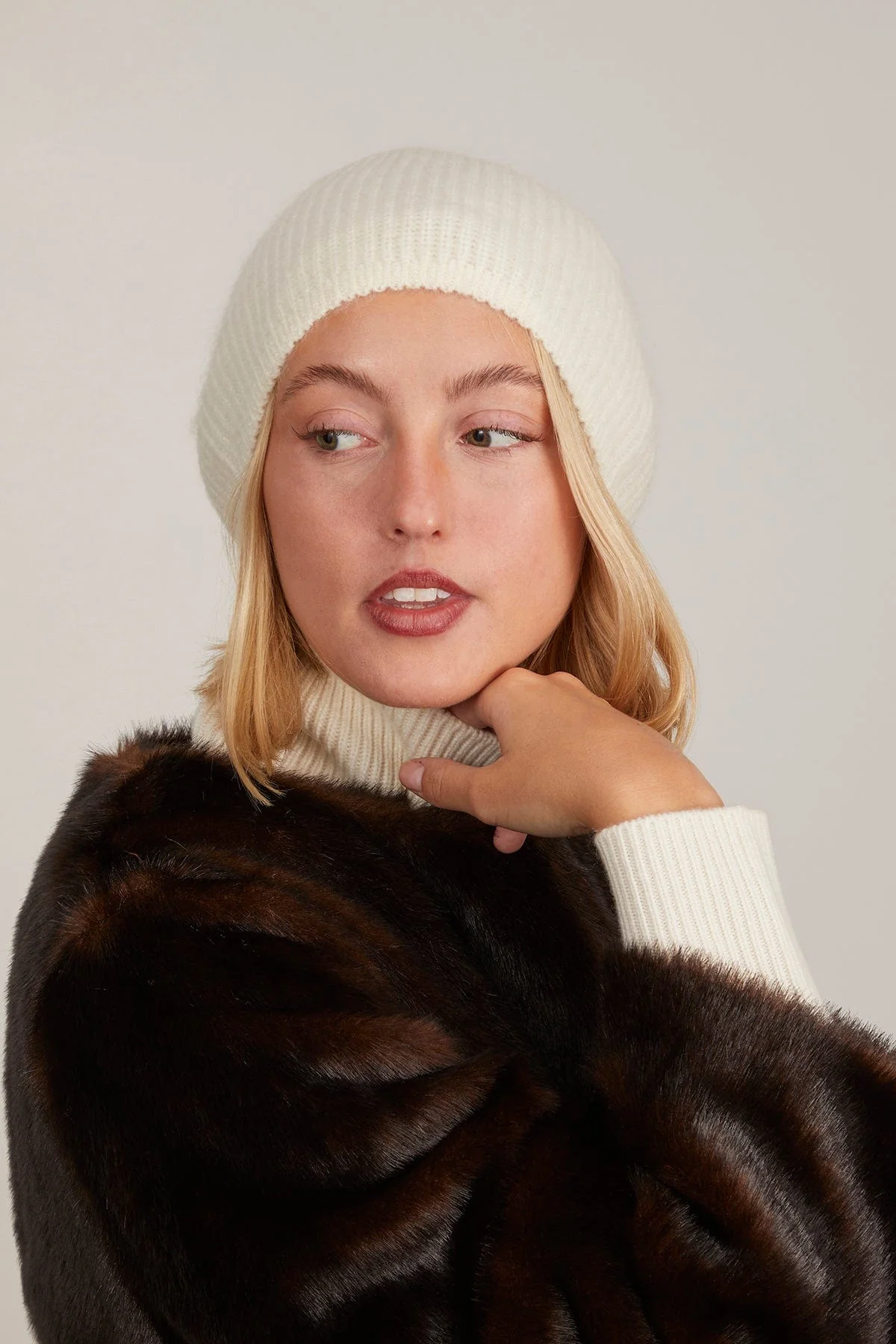 Flyn Beanie in Ivory - Image 2