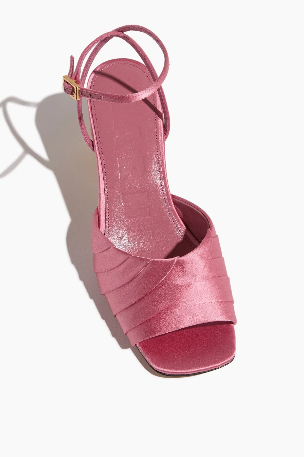 Folded Satin Sandal in Pink - Image 4