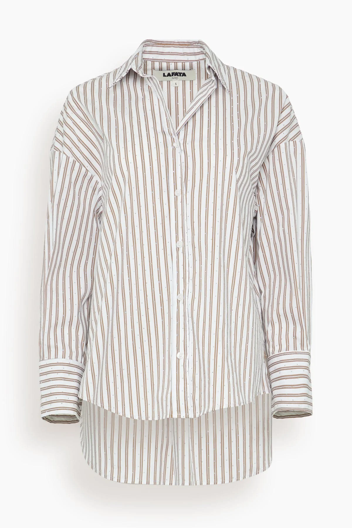 Frankie Rhinestud Shirt in Walnut/White