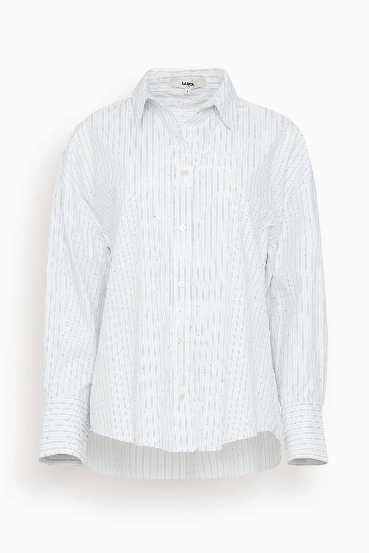 Frankie Rhinestud Shirt in White/Blue