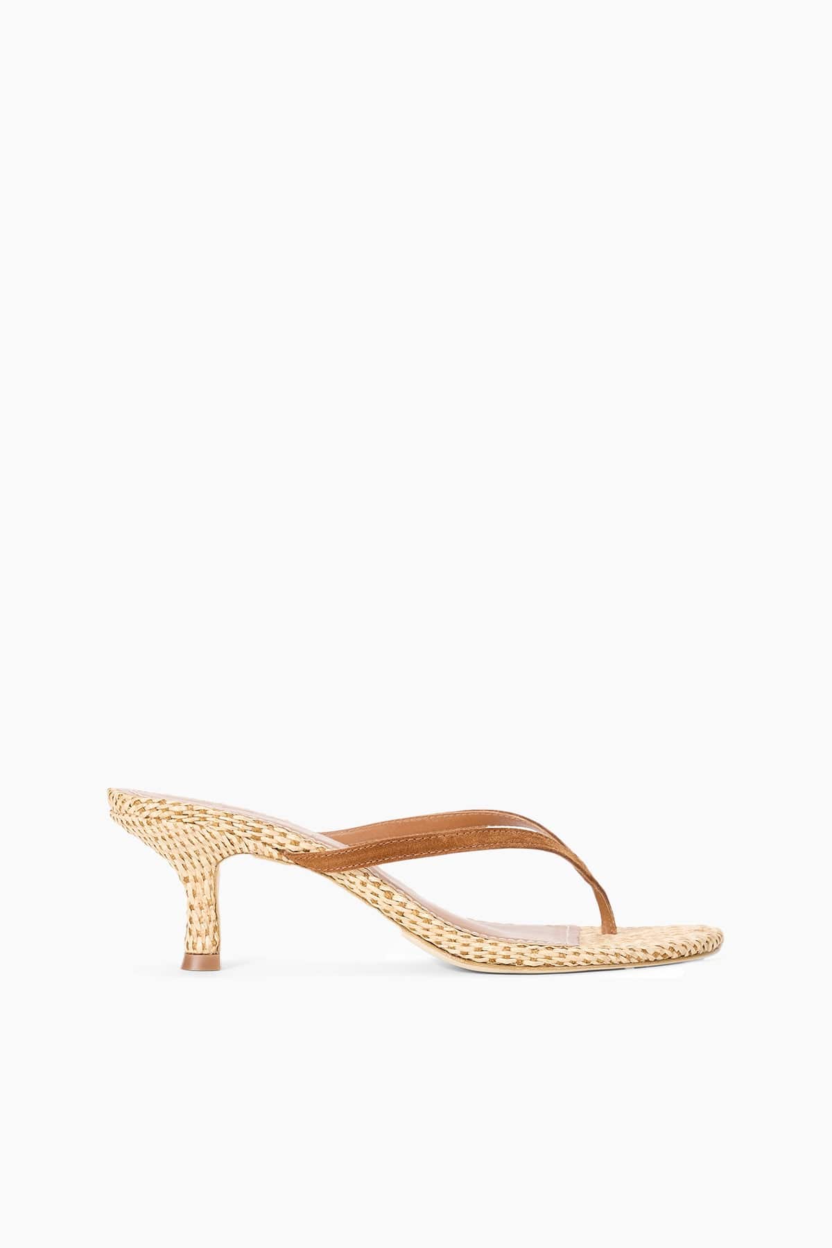 Freja Thong Kitten Heel in Tabac/Natural