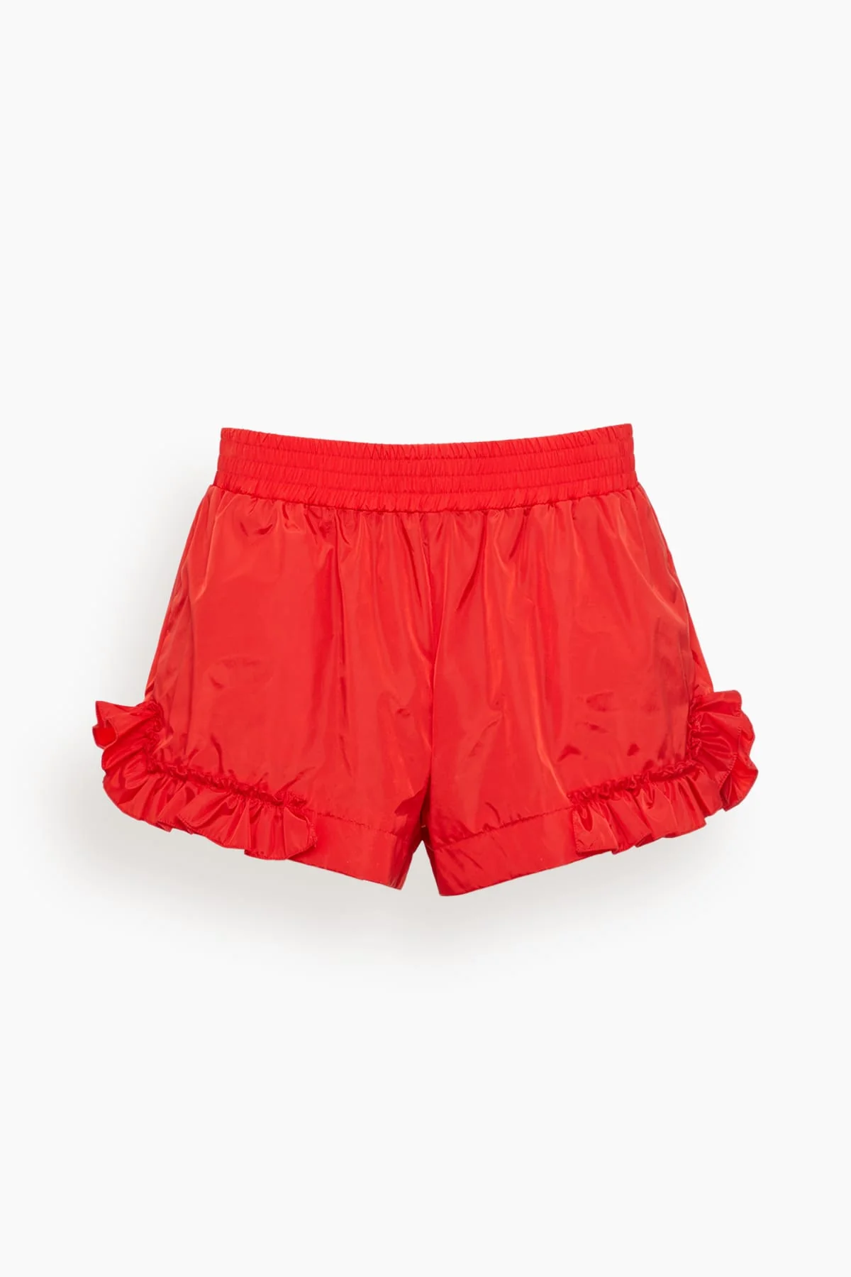 Frill Track Shorts in Red