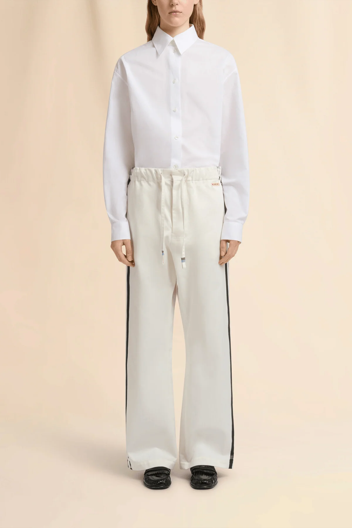 Gabardine Track Pants in Lily White - Image 2