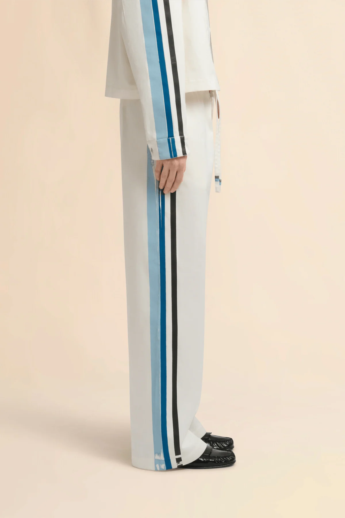Gabardine Track Pants in Lily White - Image 3