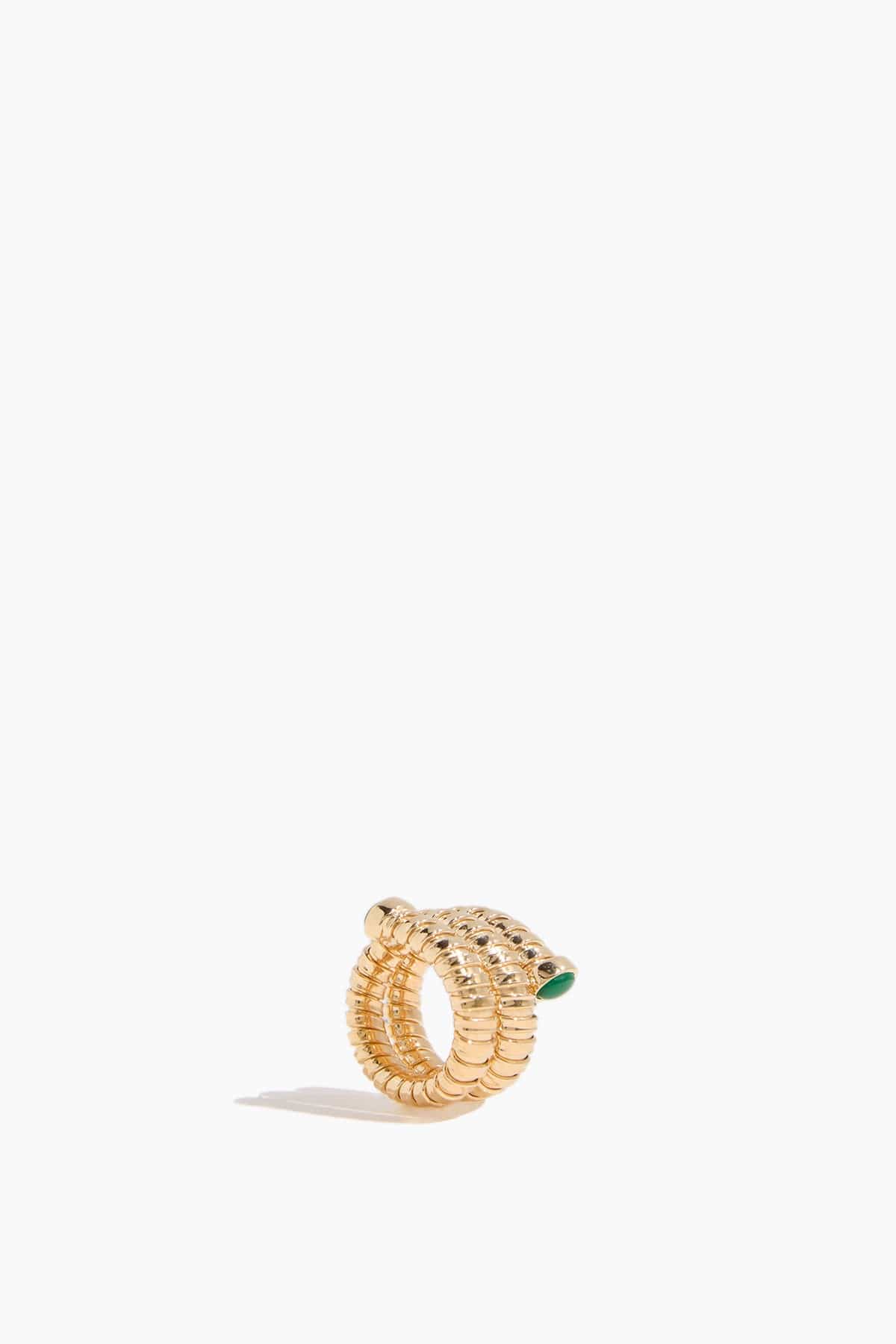 Gaia Triple Twist Ring with Stones in Yellow Gold - Image 3
