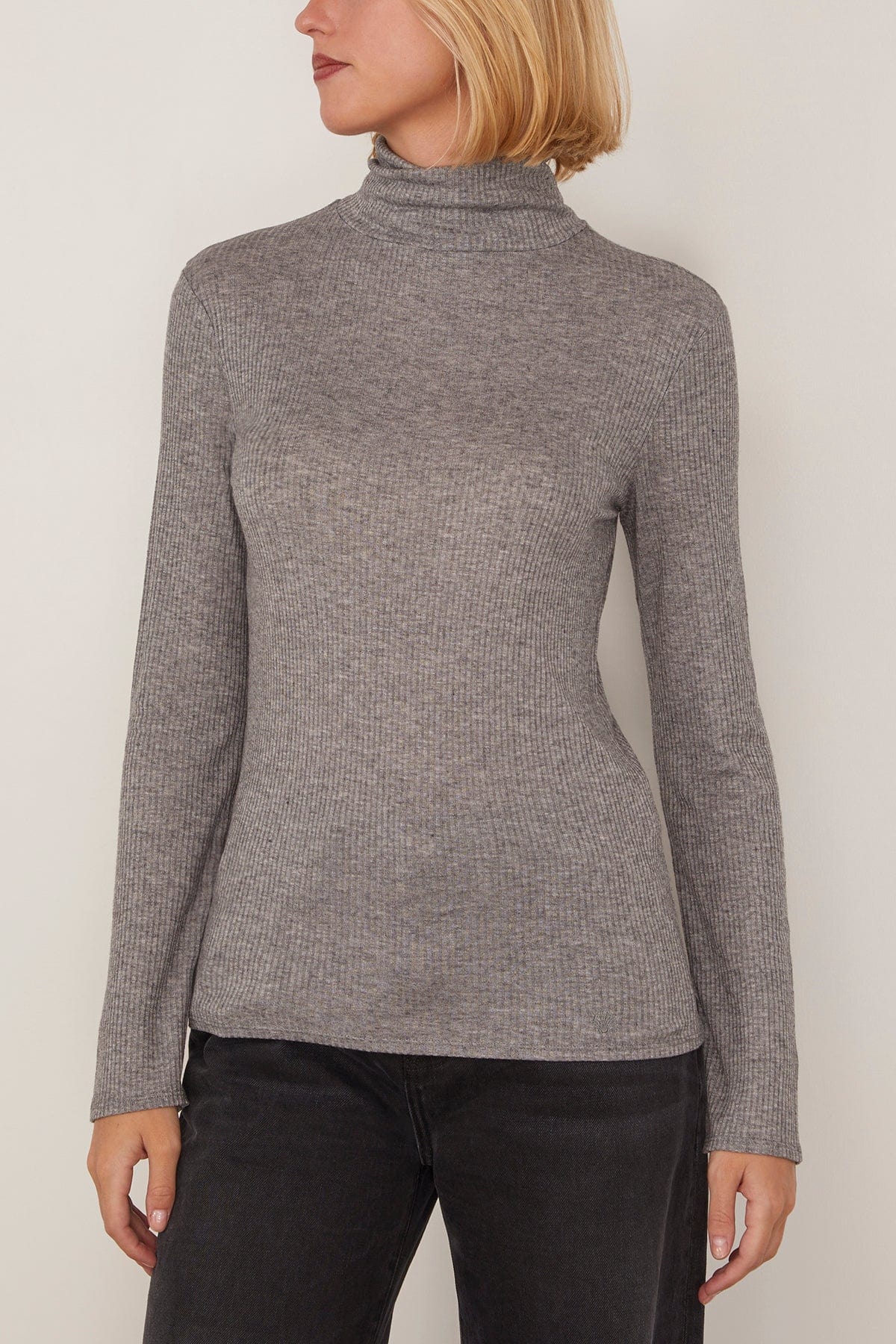 Gallinara Long Sleeve Top in Grey Melange - Image 3