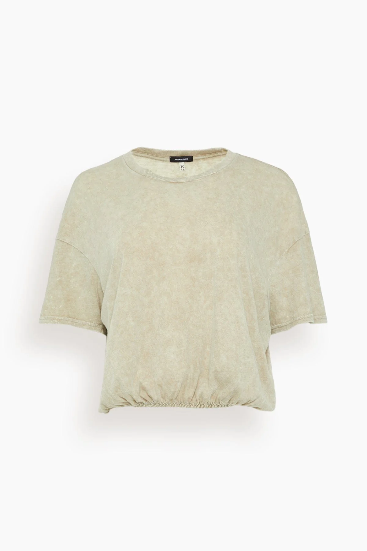 Gathered Hem T in Khaki Acid Stone
