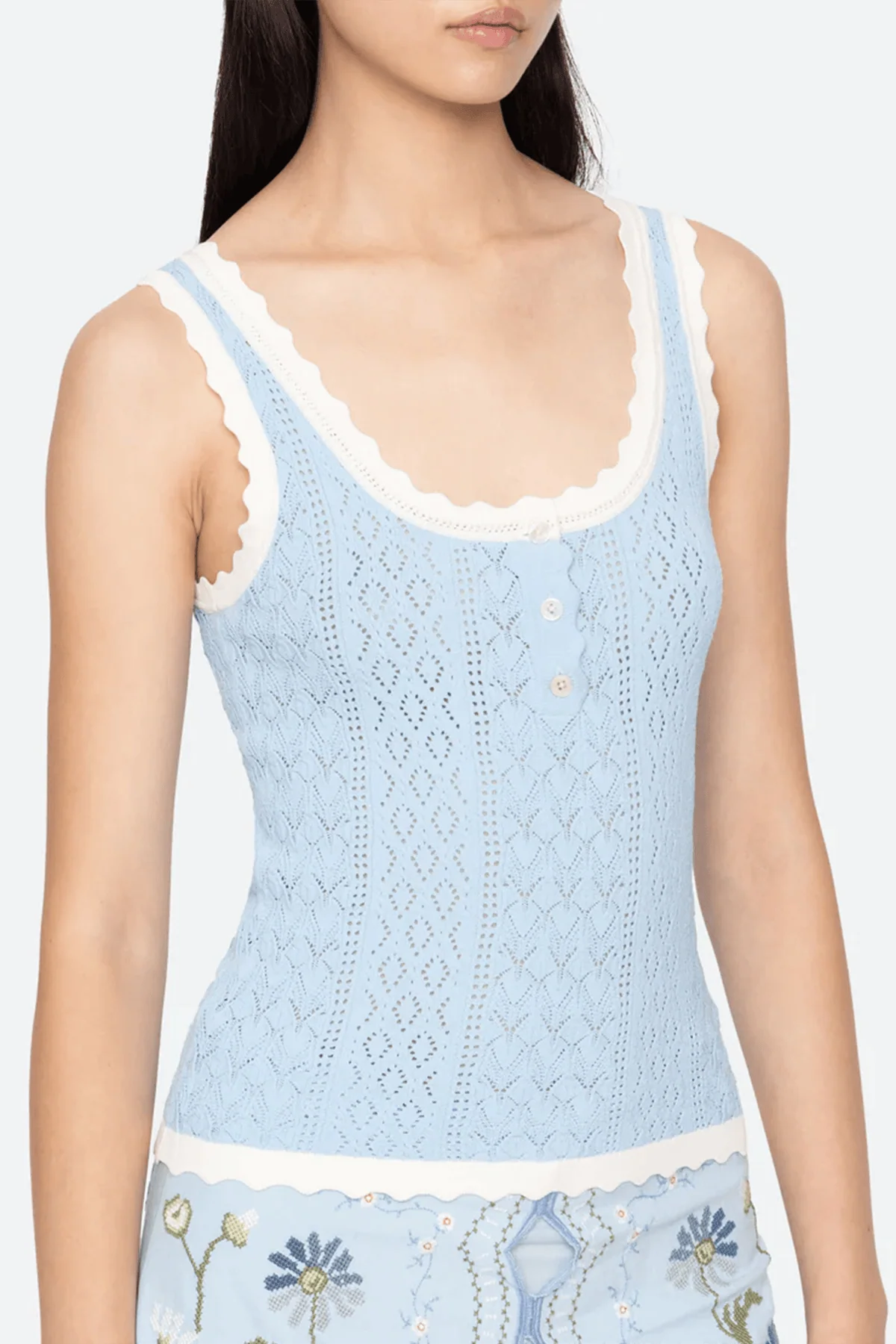 Georgia Knit Tank Top in Blue - Image 3