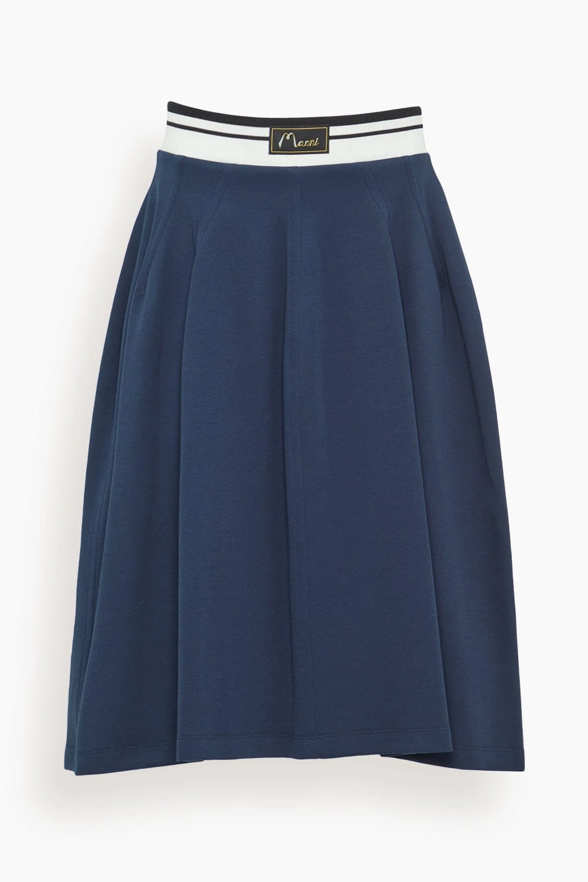 High Waisted Midi Skirt in Ink
