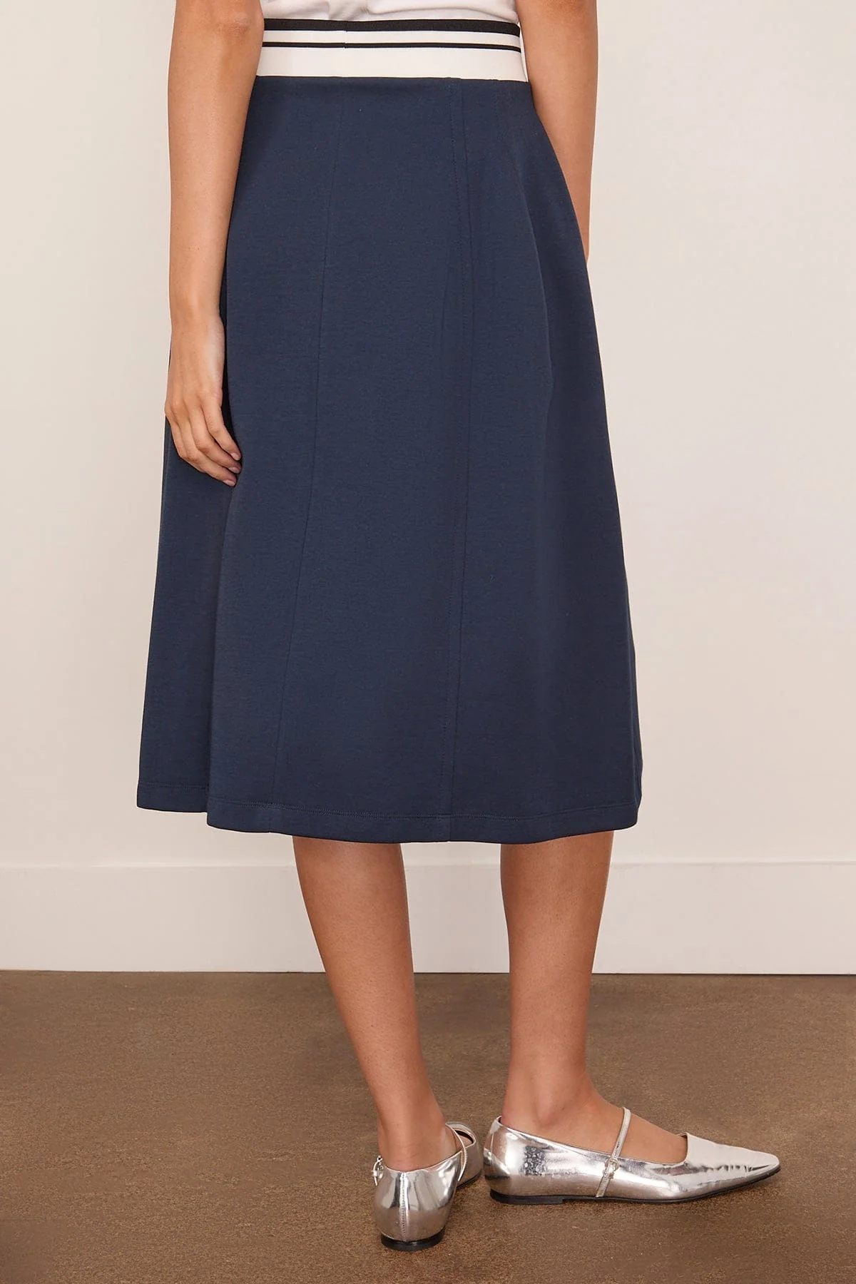 High Waisted Midi Skirt in Ink - Image 4