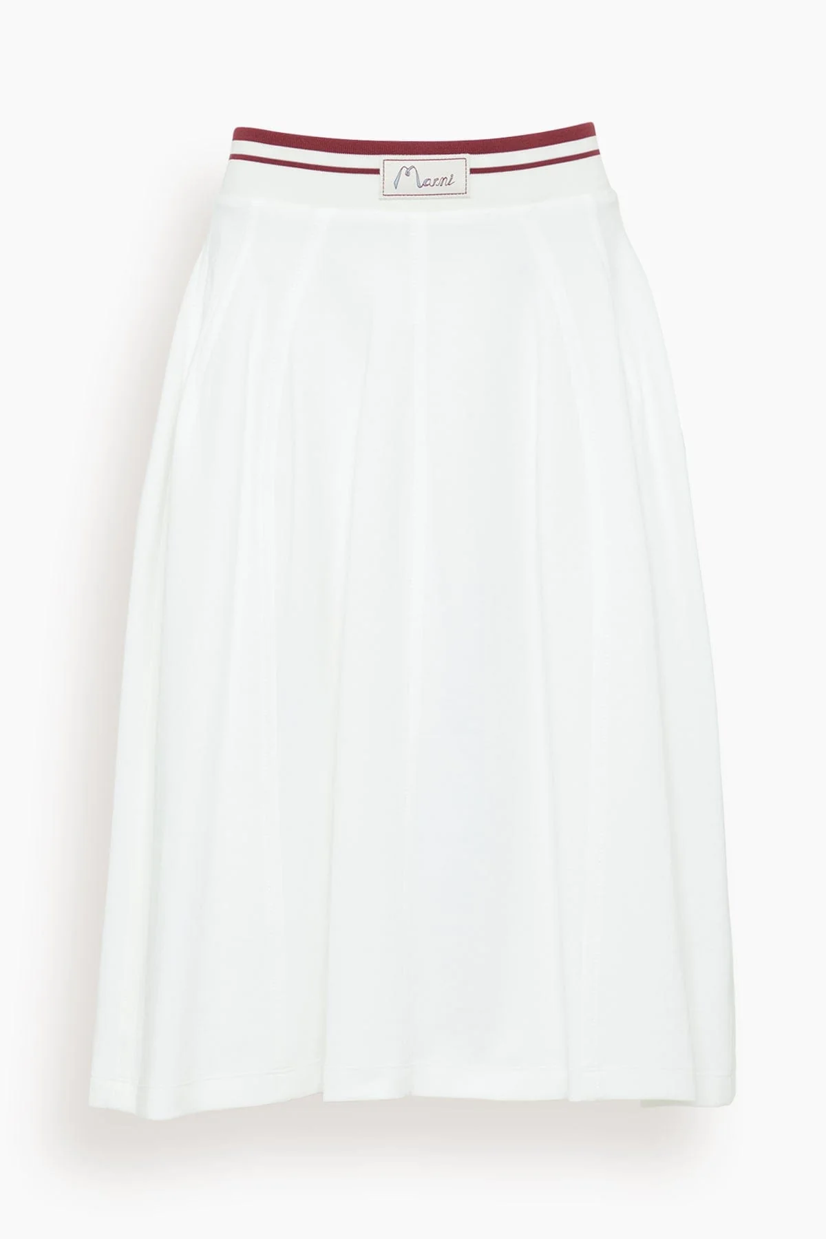High Waisted Midi Skirt in Lily White