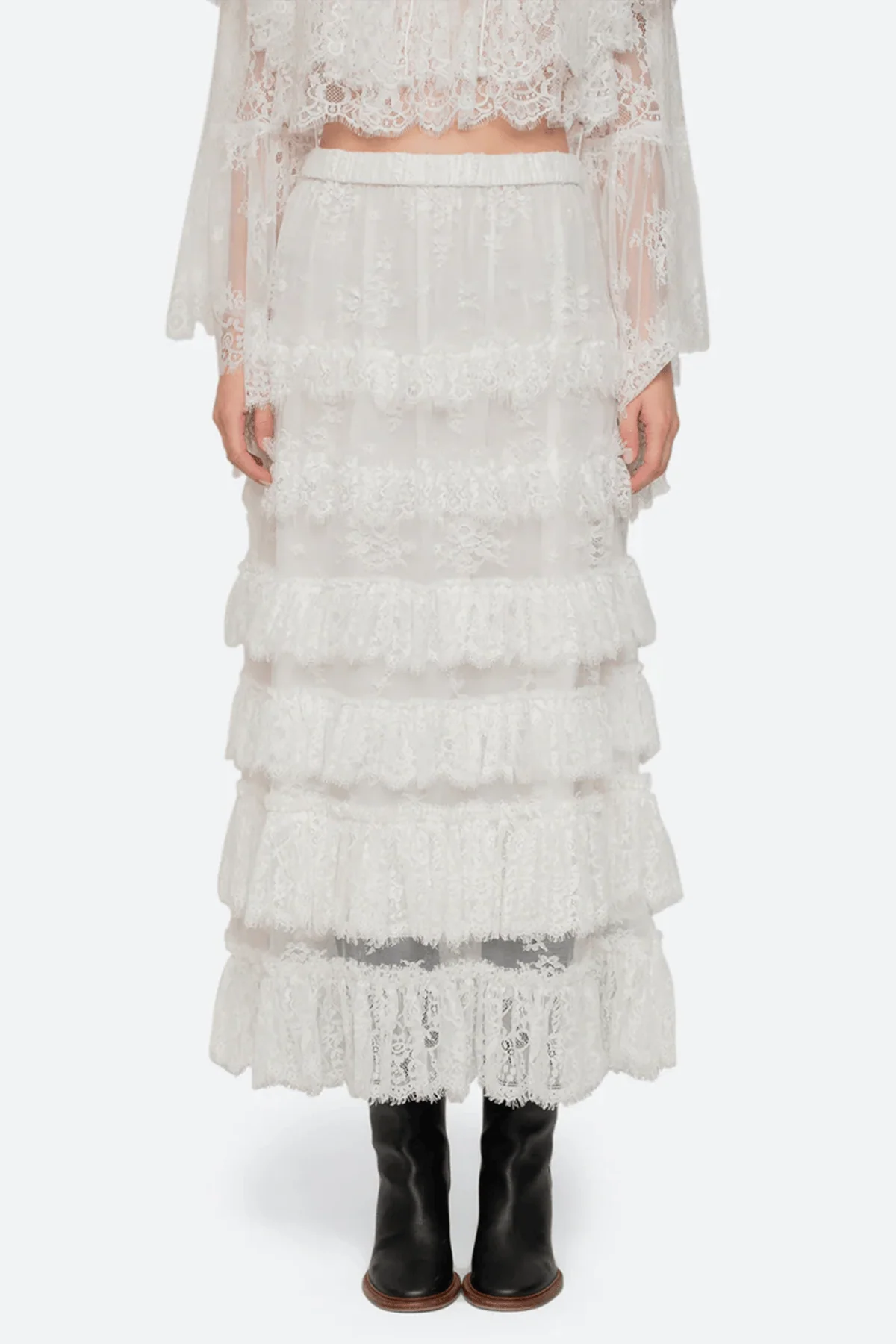 Holden Lace Skirt in White - Image 3