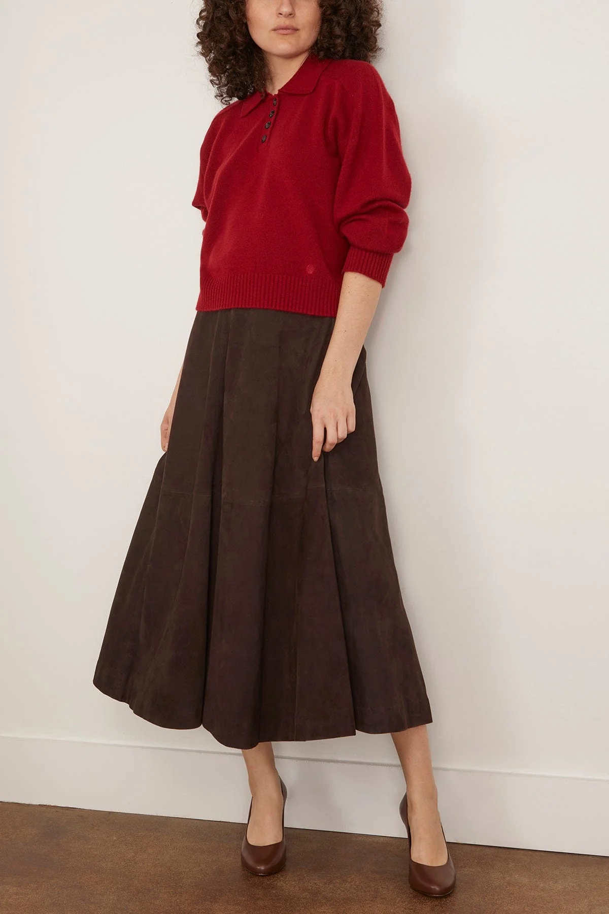Homere Boxy Sweater in Burgundy - Image 2