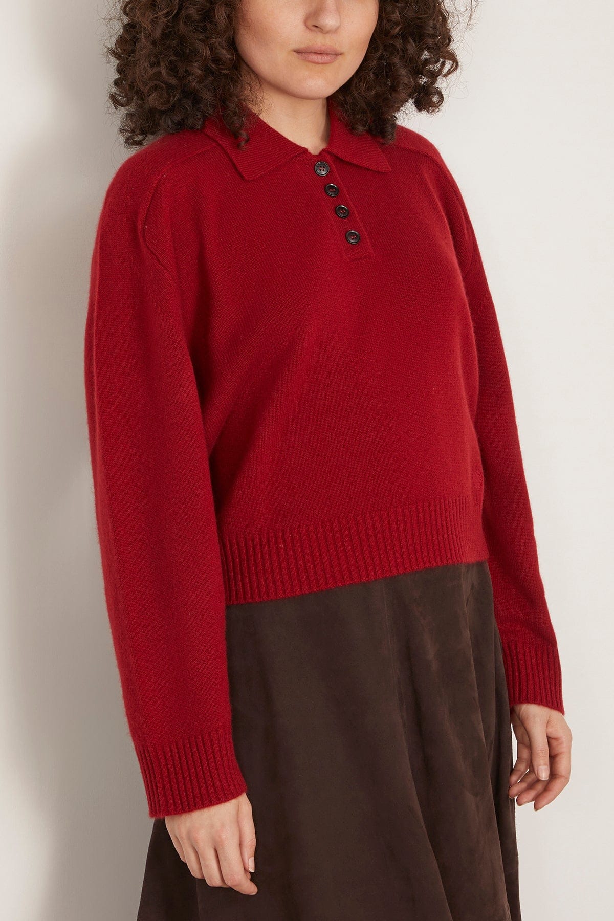 Homere Boxy Sweater in Burgundy - Image 3