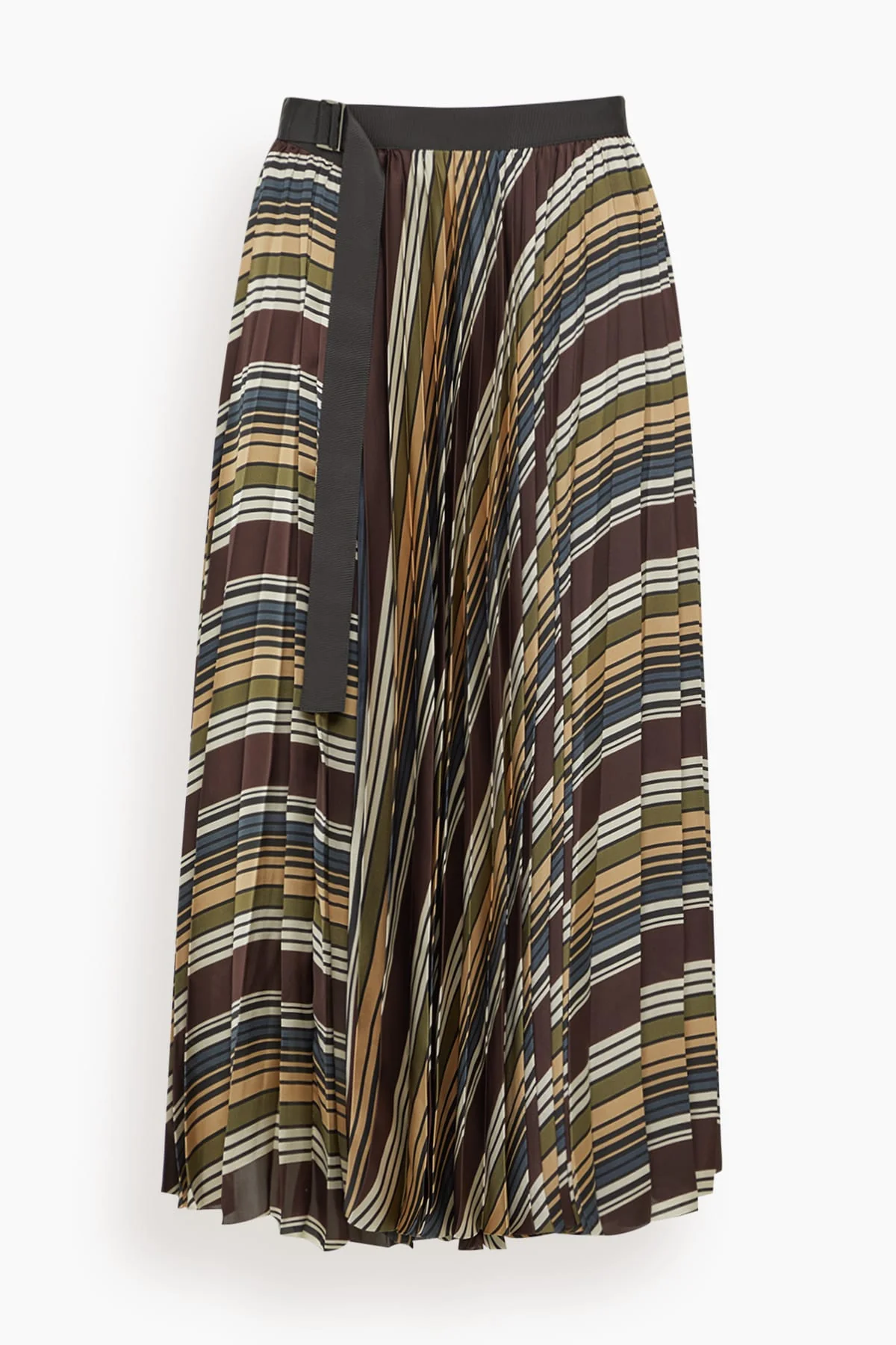Horizontal Stripe Skirt in Brown/Beige