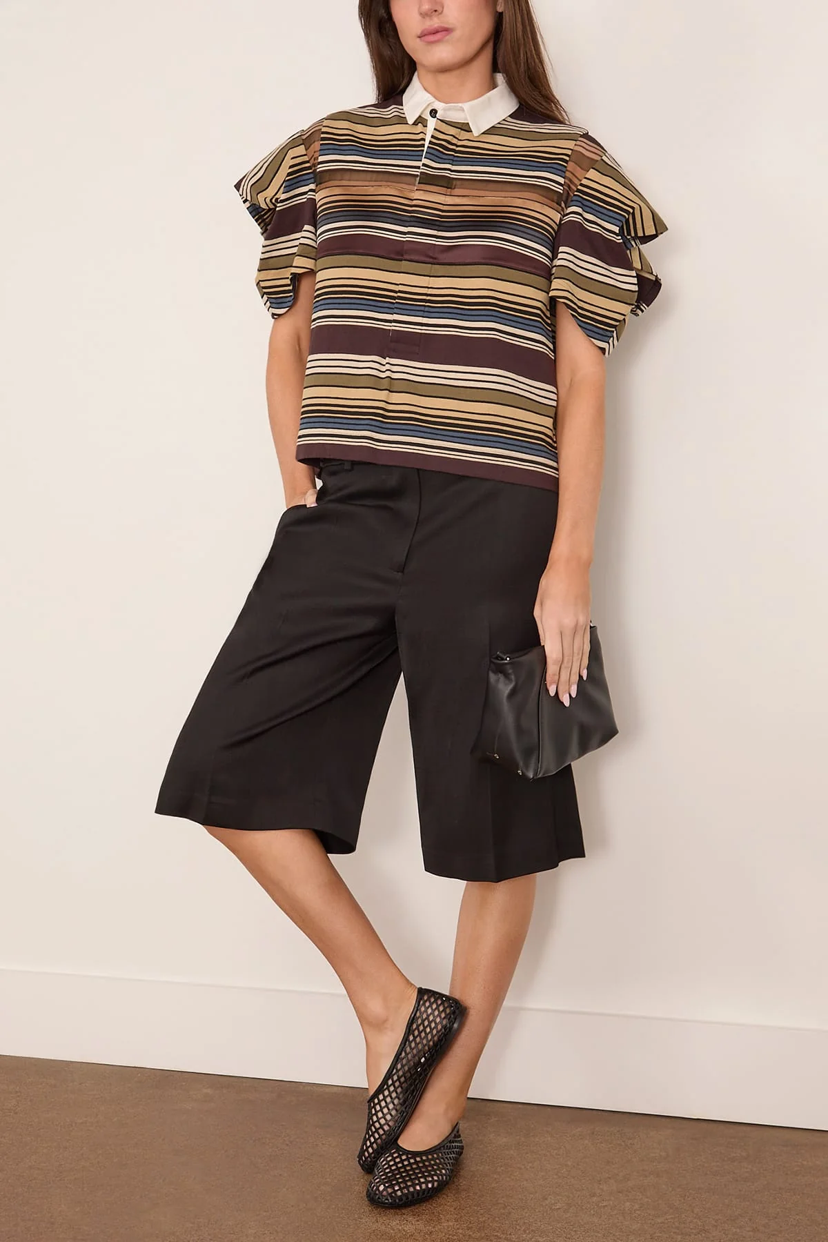 Horizontal Stripe T-Shirt in Brown/Beige - Image 2