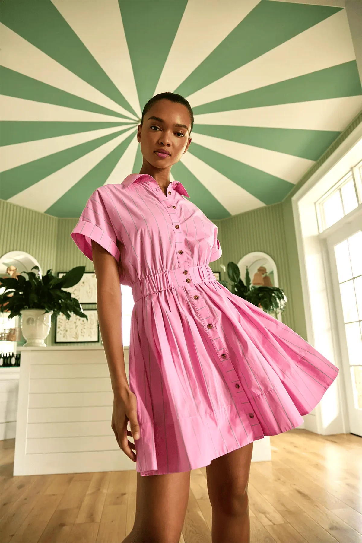 Howard Dress in Watermelon Stripe - Image 5